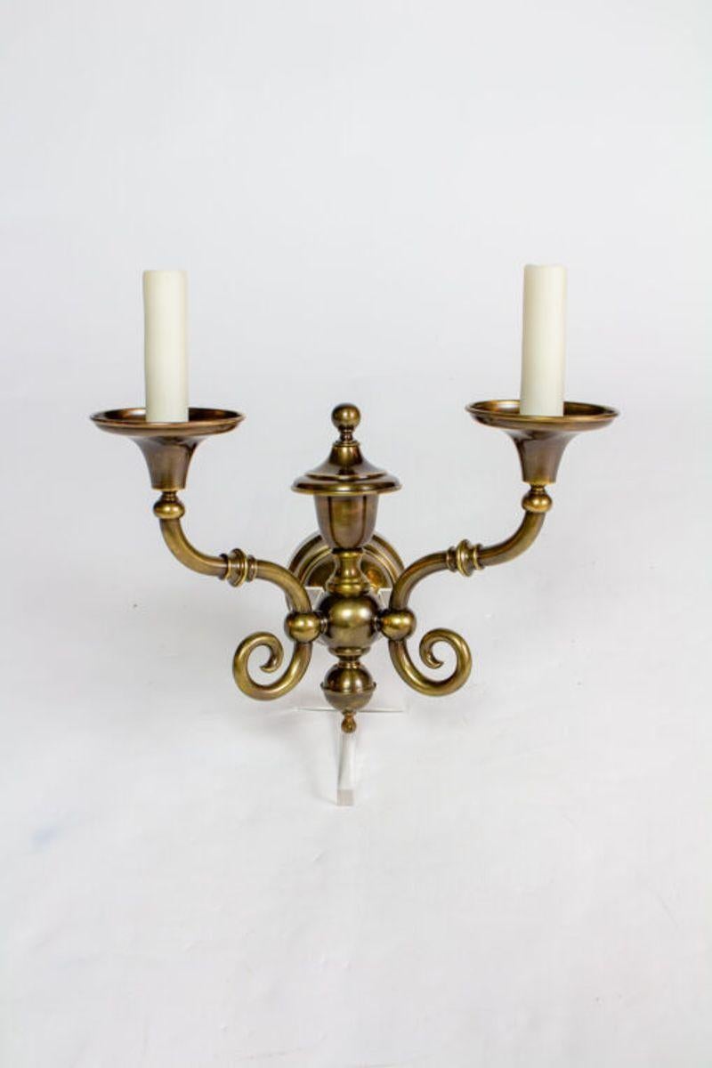 American Two Arm Early Electric Sconces For Sale
