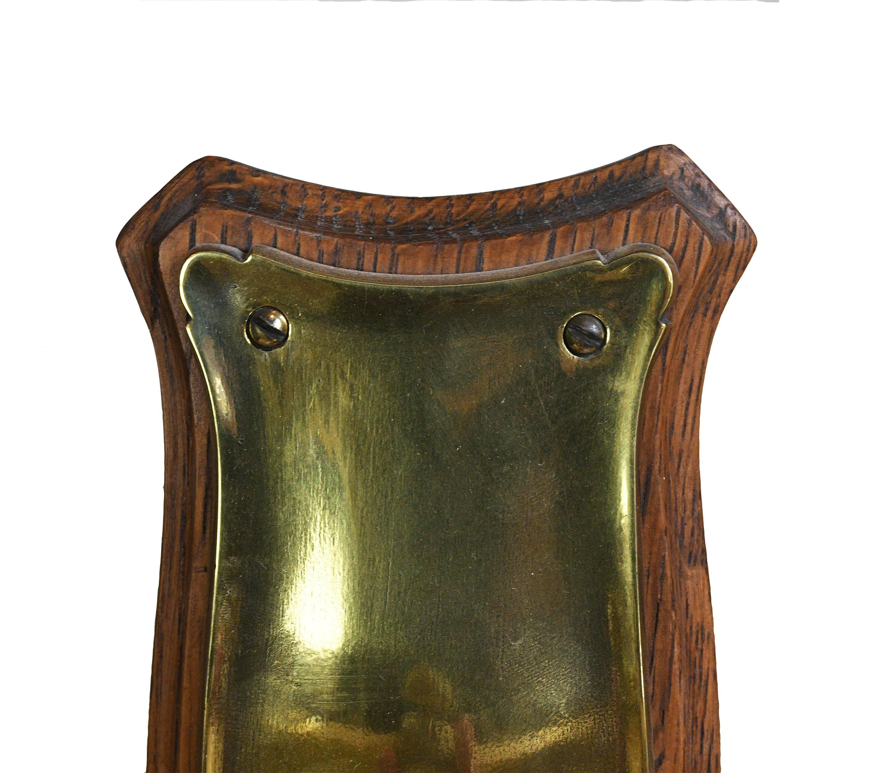 American Two Arm Sconce with Wood Back Plate and Slag Glass Shades