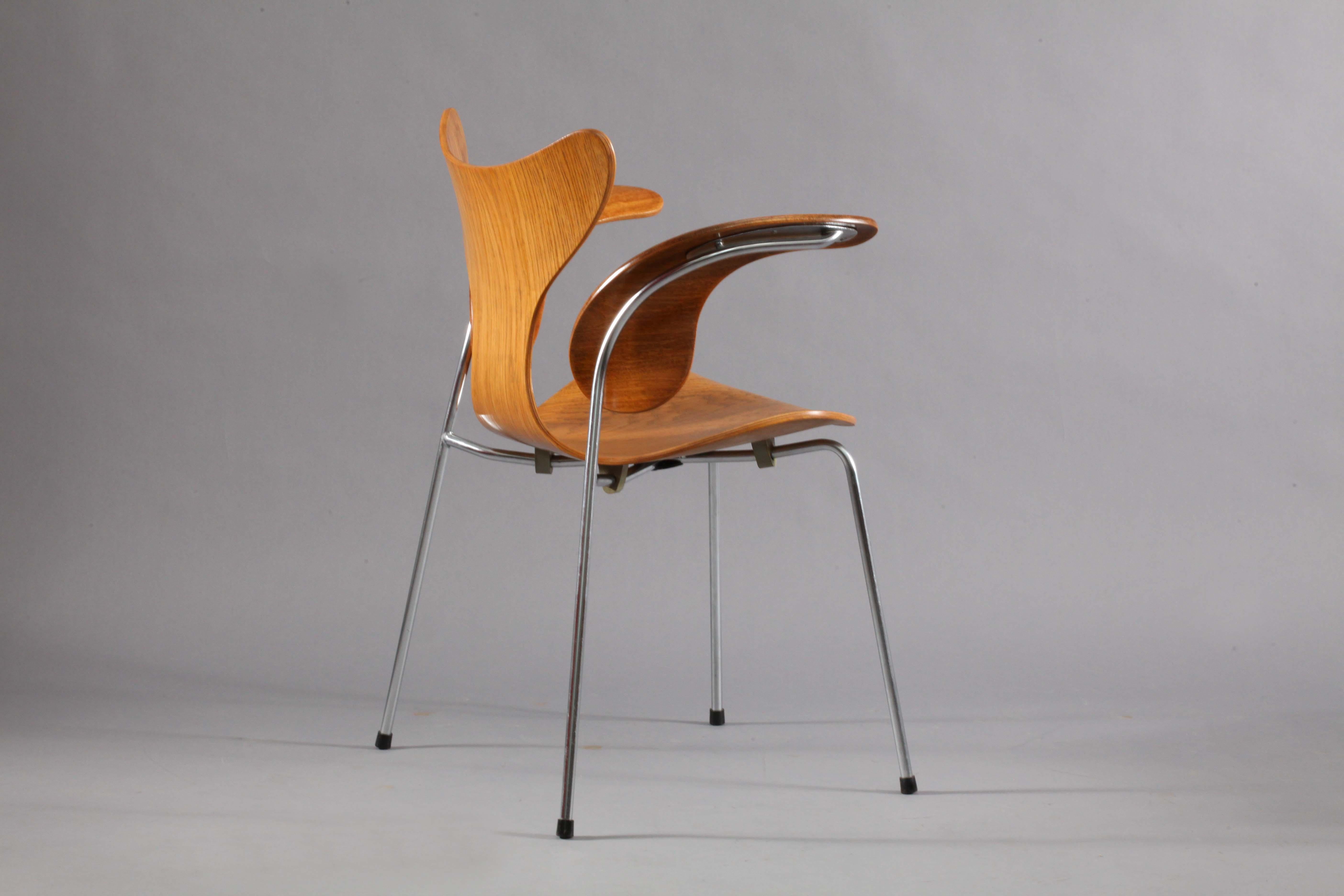 Mid-Century Modern Two Armchairs Designed Arne Jacobsen for Fritz Hansen. Model 3208, Denmark 1970
