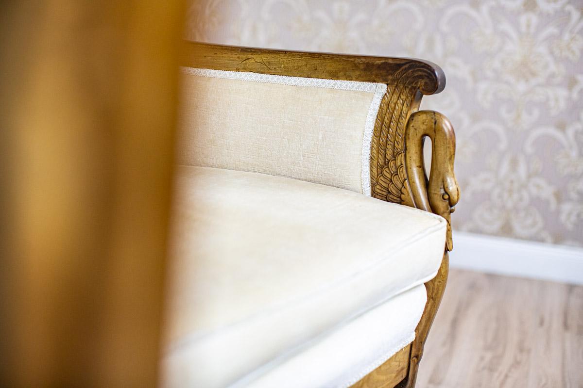 Two Mahogany Armchairs from the Early 20th Century in Light Upholstery For Sale 7