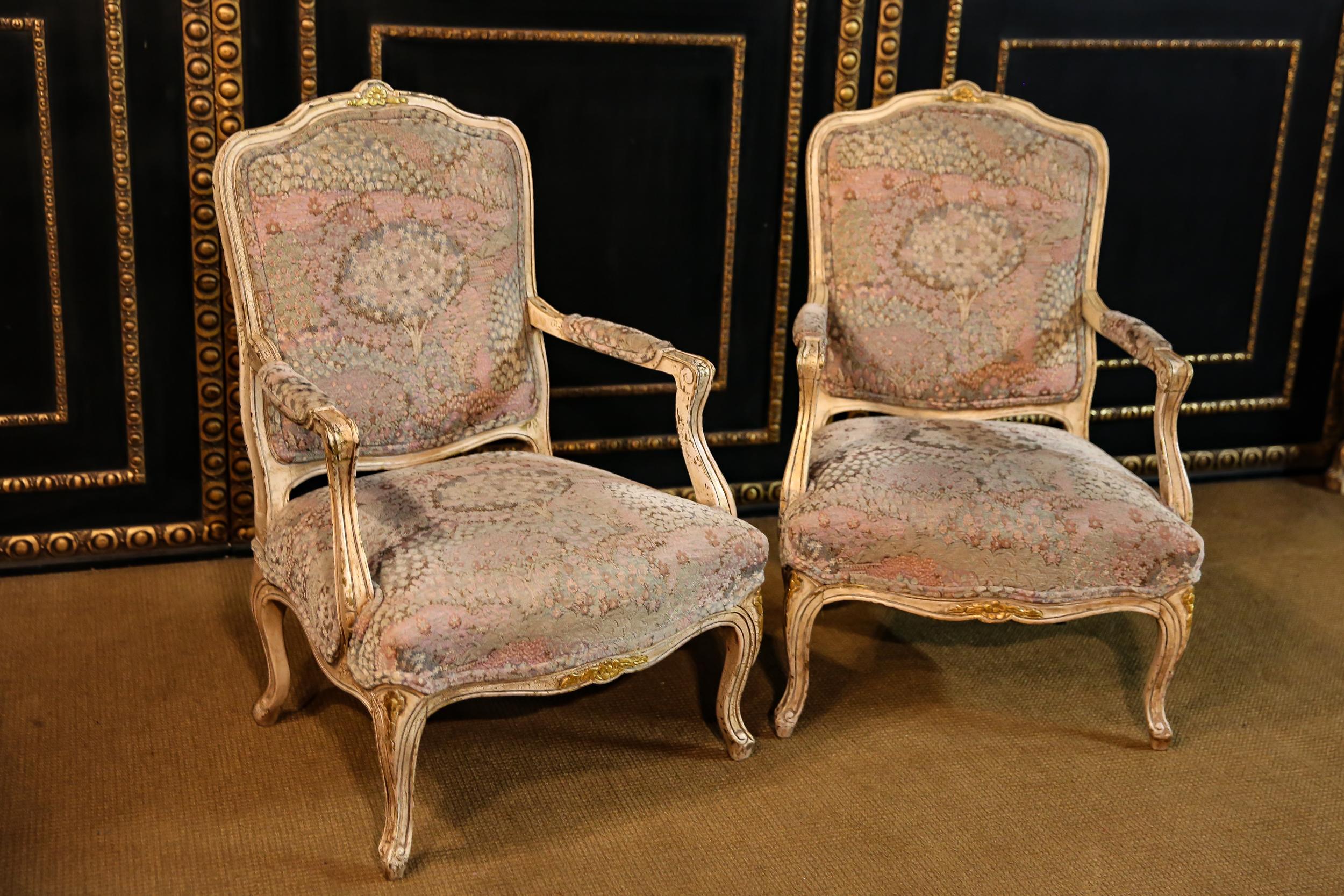 20th Century Two Armchairs in Baroque Style