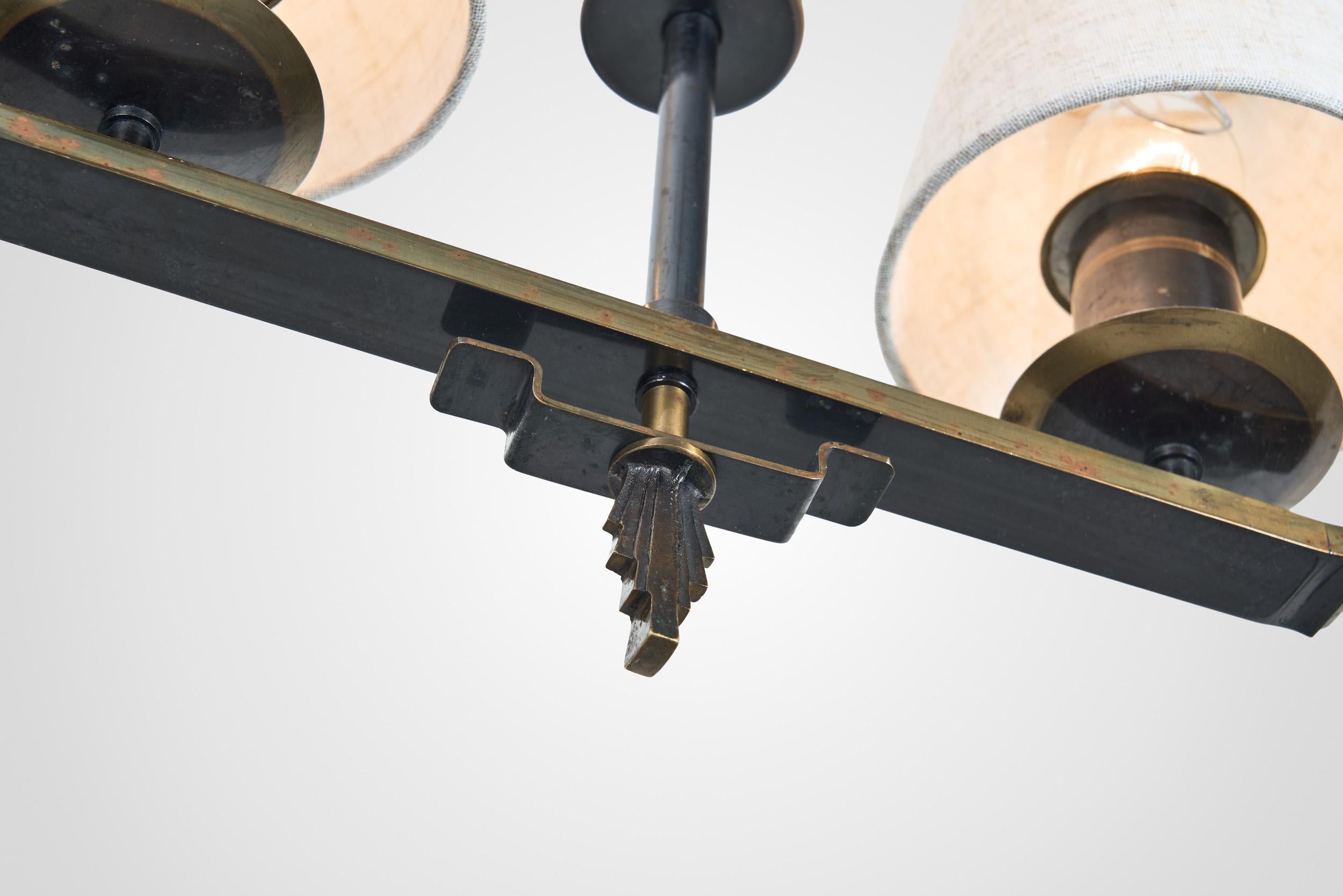 Lampada a sospensione Art Deco a due braccia di ASEA, Svezia, anni '30 in vendita 12