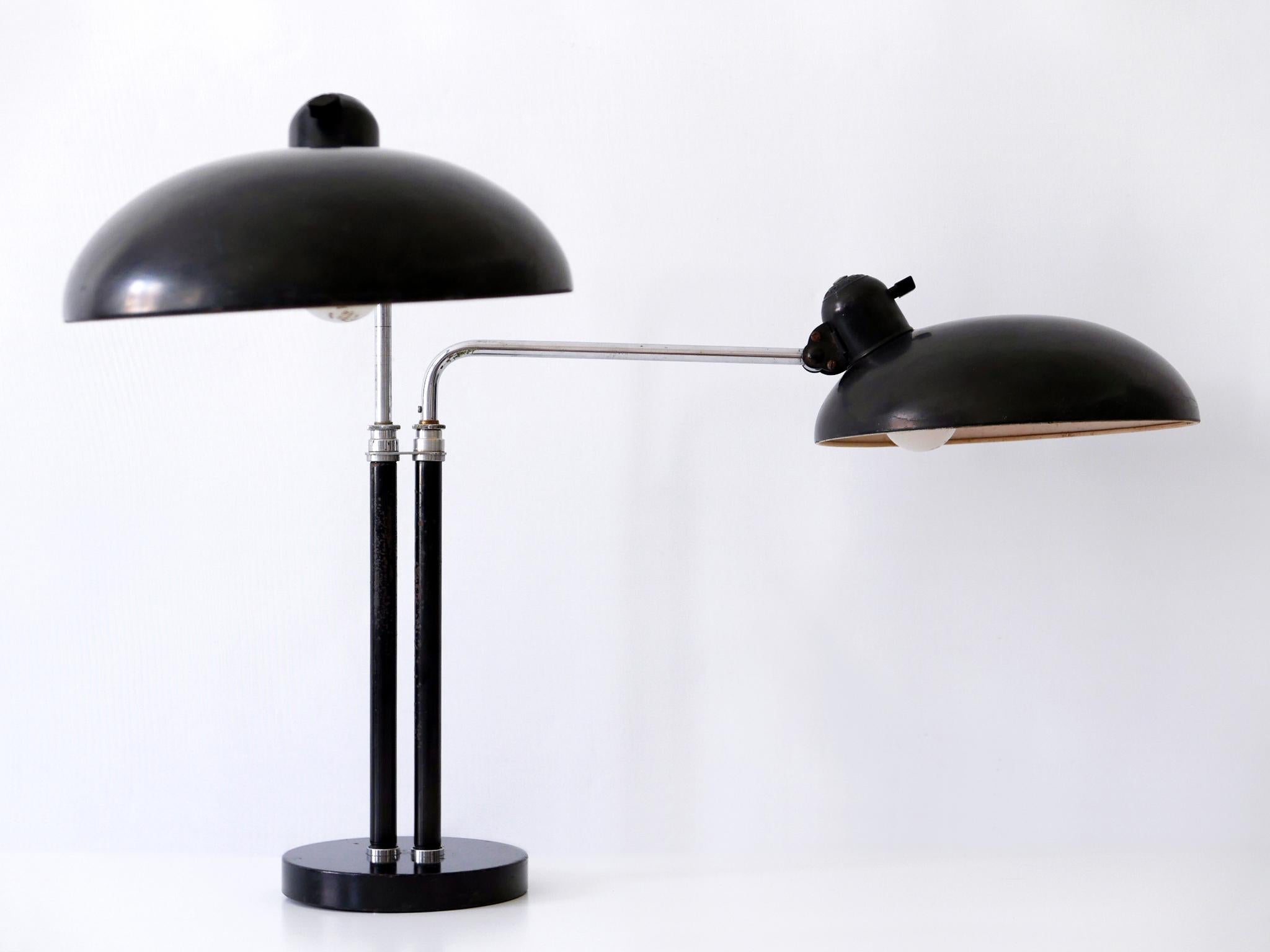 Two-Armed Bauhaus Table Lamp 6660 Super by Christian Dell for Kaiser Idell 1930s 4