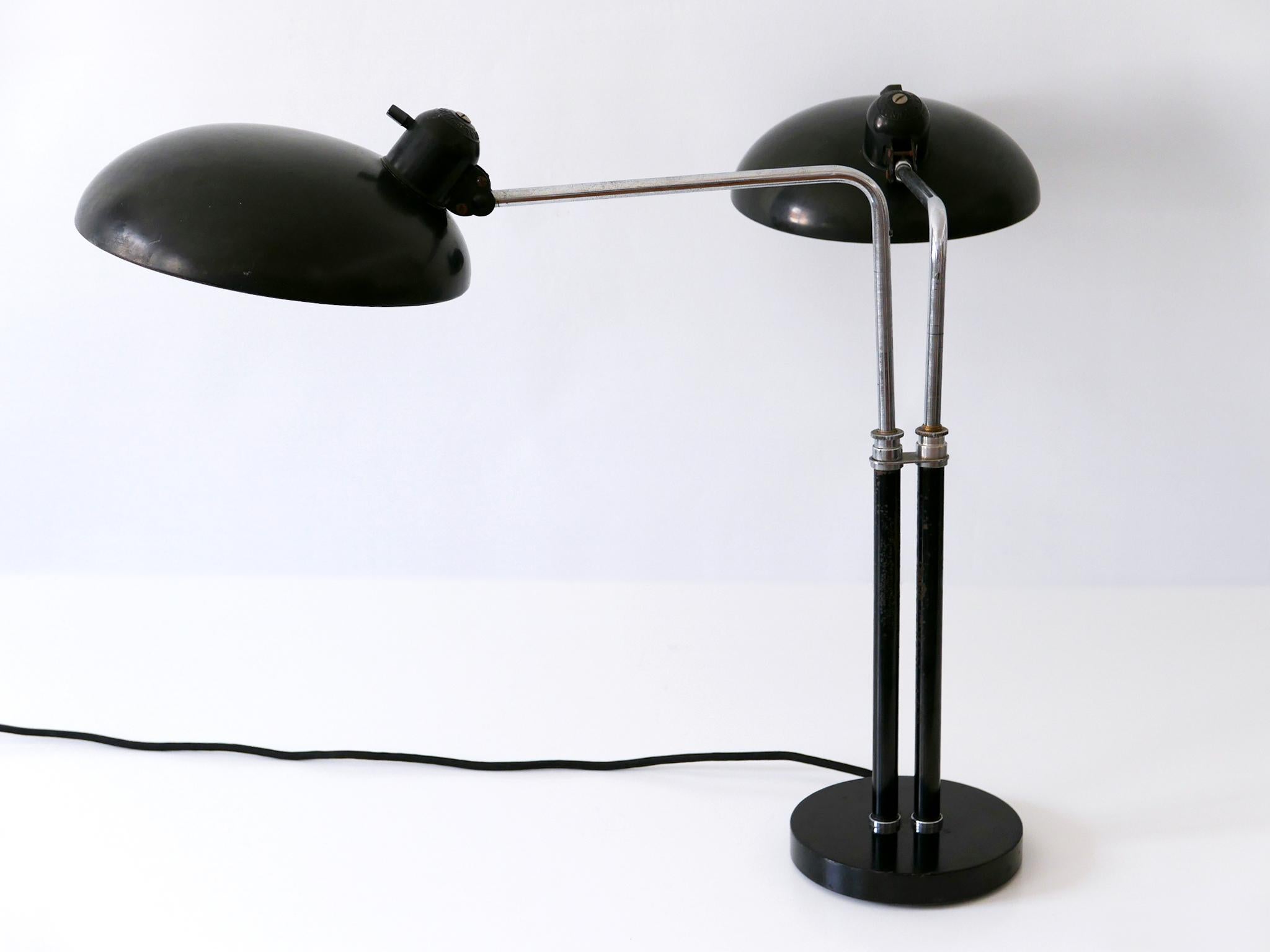 Two-Armed Bauhaus Table Lamp 6660 Super by Christian Dell for Kaiser Idell 1930s 5