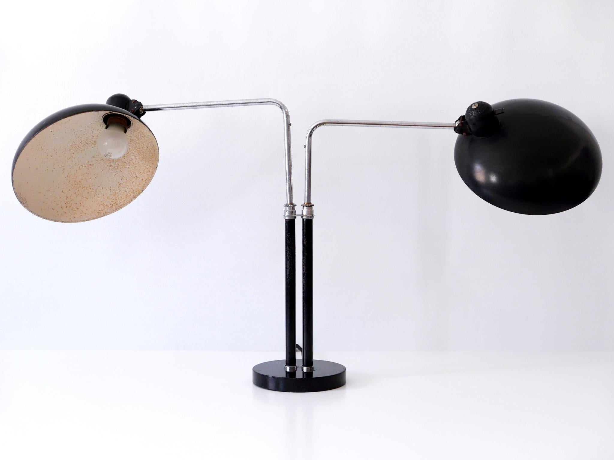 Two-Armed Bauhaus Table Lamp 6660 Super by Christian Dell for Kaiser Idell 1930s 10