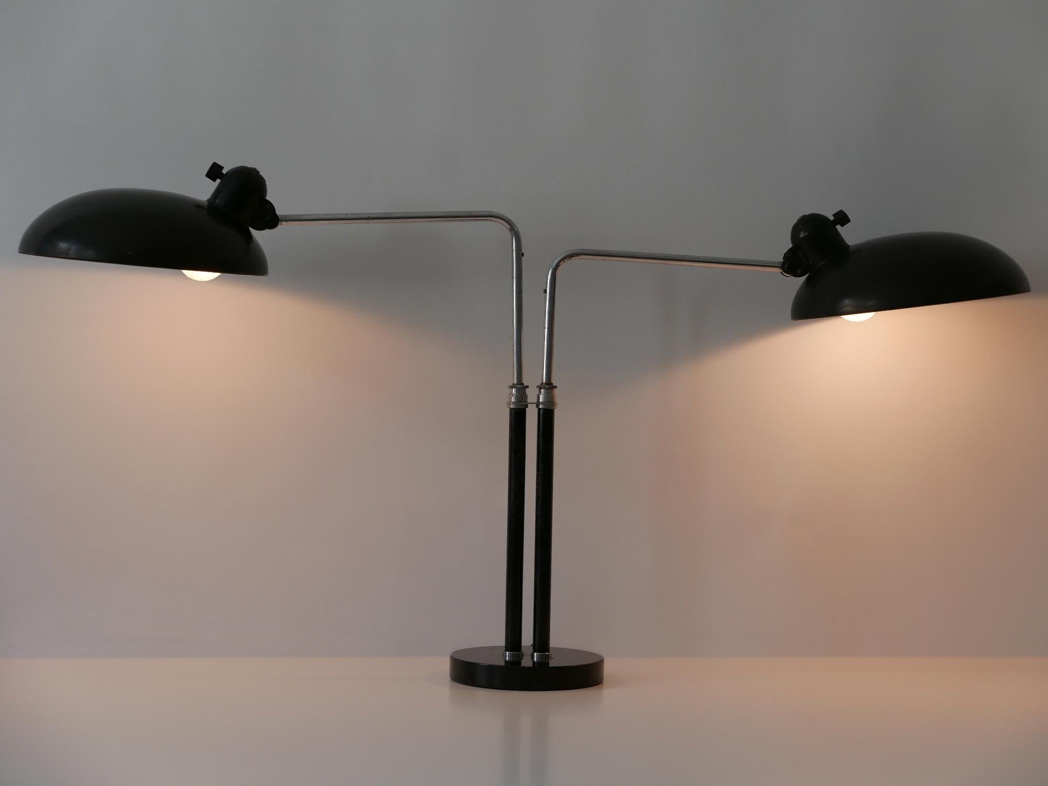 Mid-20th Century Two-Armed Bauhaus Table Lamp 6660 Super by Christian Dell for Kaiser Idell 1930s