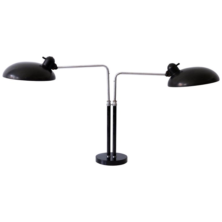 Two-Armed Bauhaus Table Lamp 6660 Super by Christian Dell for Kaiser Idell  1930s For Sale at 1stDibs