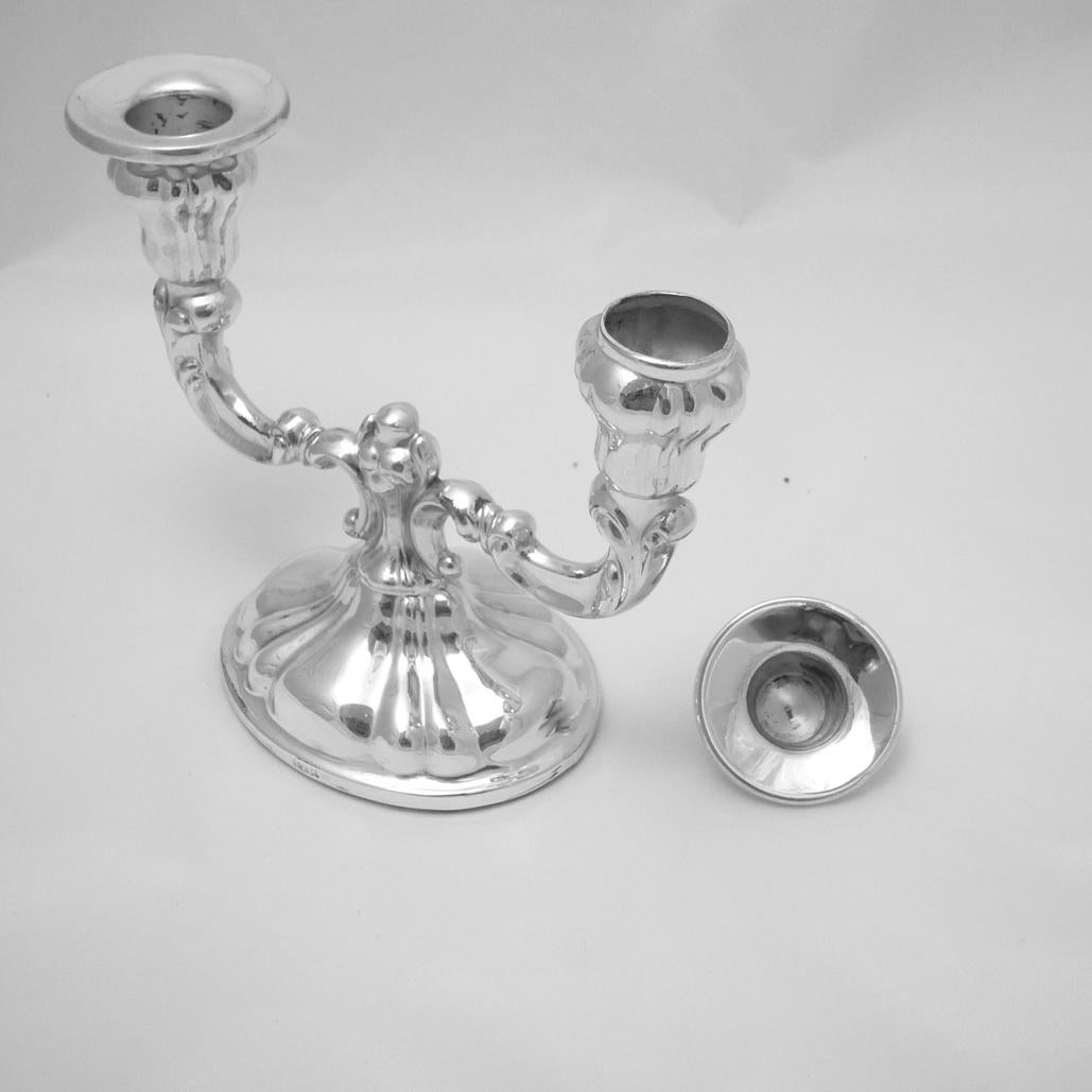 Two-Armed Silver Candelabra, Silver For Sale 4