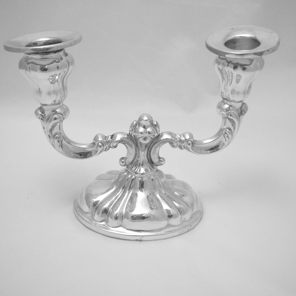 Two-Armed Silver Candelabra, Silver For Sale 1