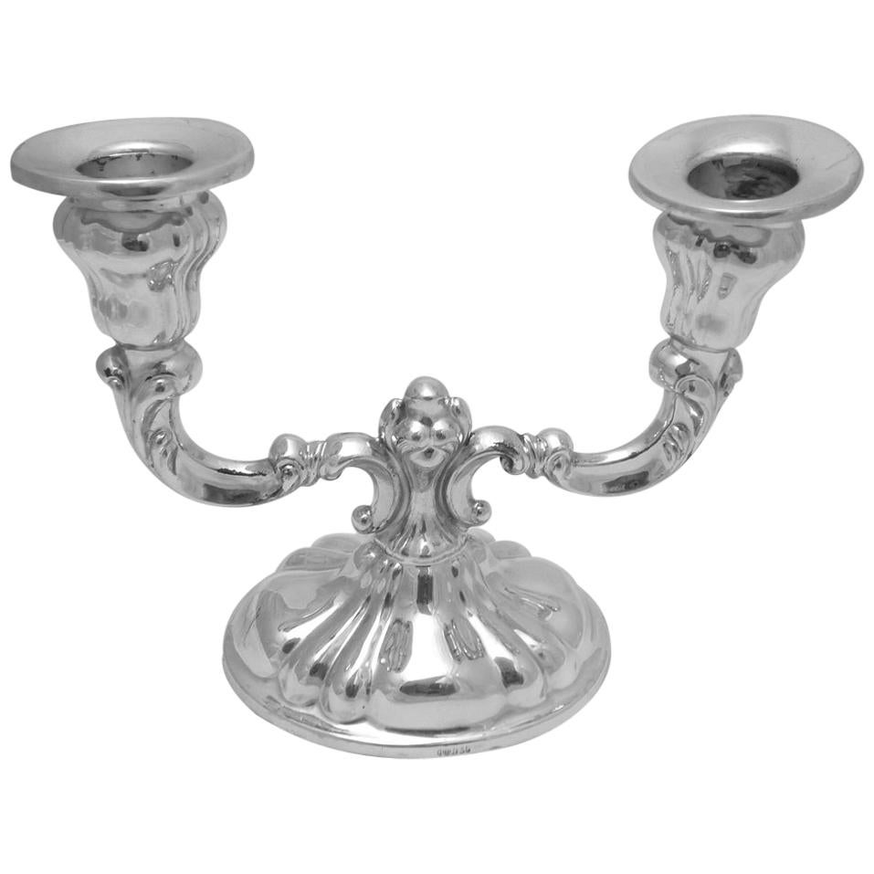 Two-Armed Silver Candelabra, Silver For Sale