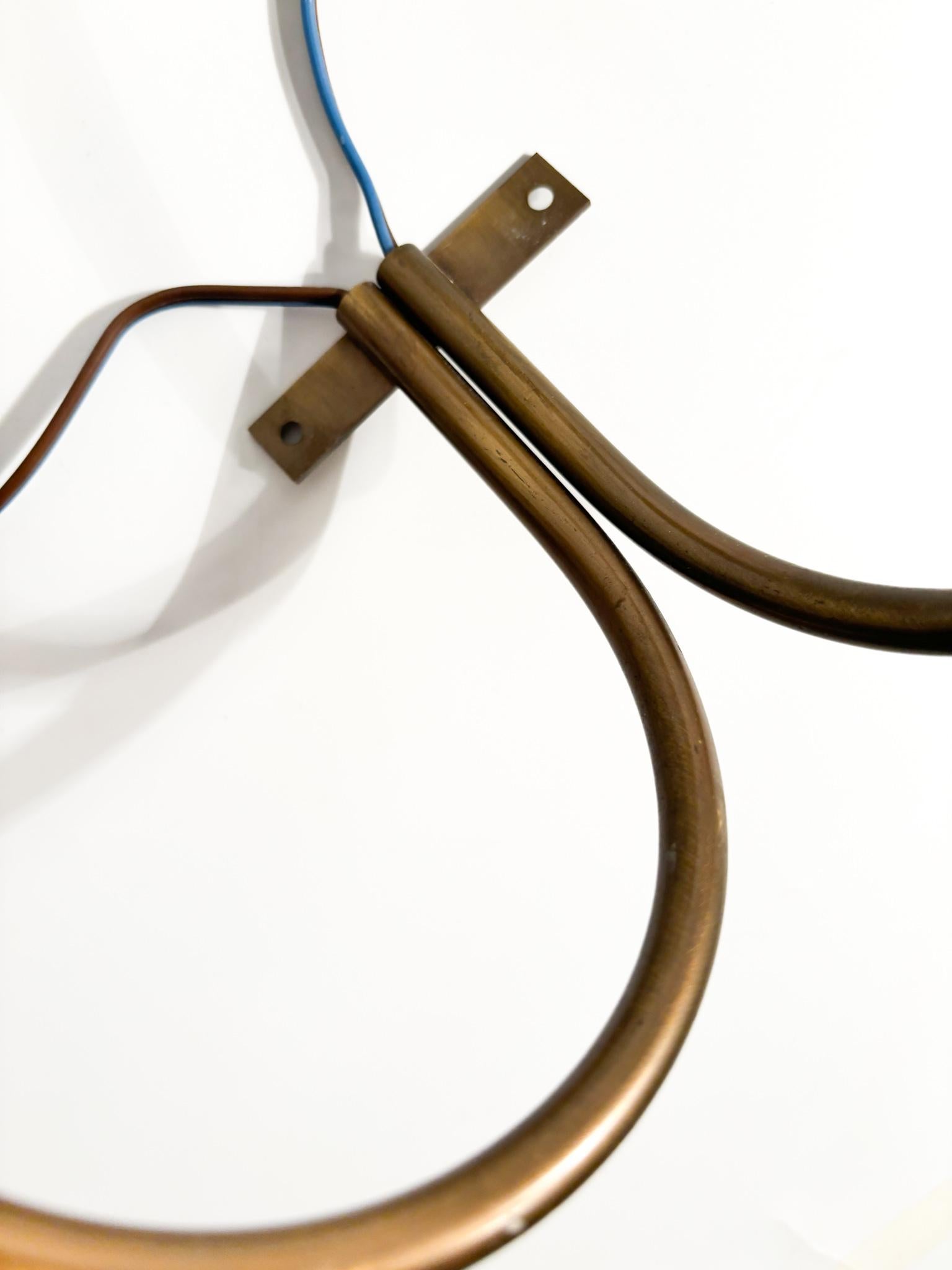 Mid-20th Century Two-Armed Wall Lamp in Murano Glass and Brass, 1940s For Sale