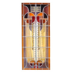 Two Art Deco Amsterdam School Stained Glass Doors, 1920s