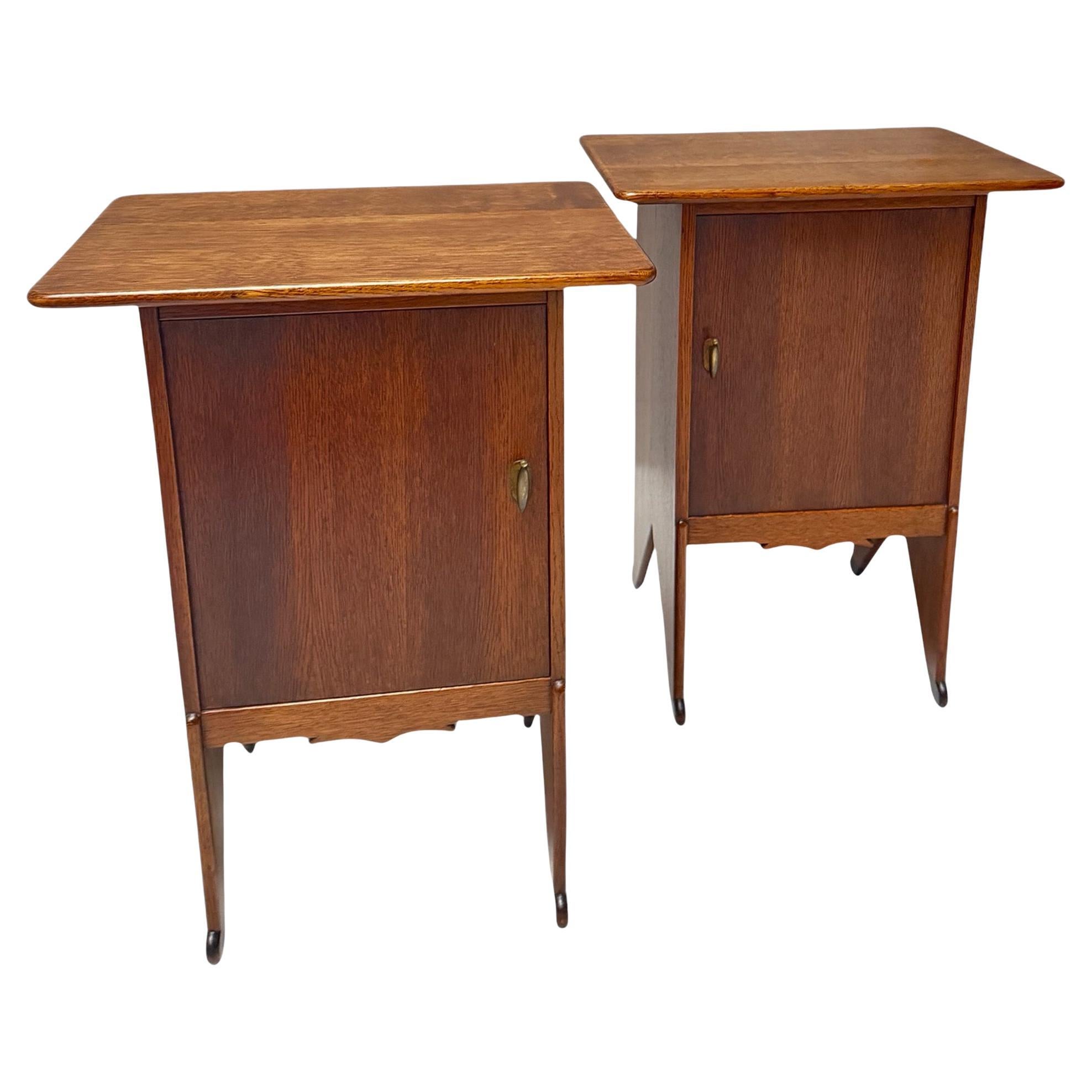 Two Art Deco Amsterdamse School Nightstands by Willem Penaat for Metz & Co.