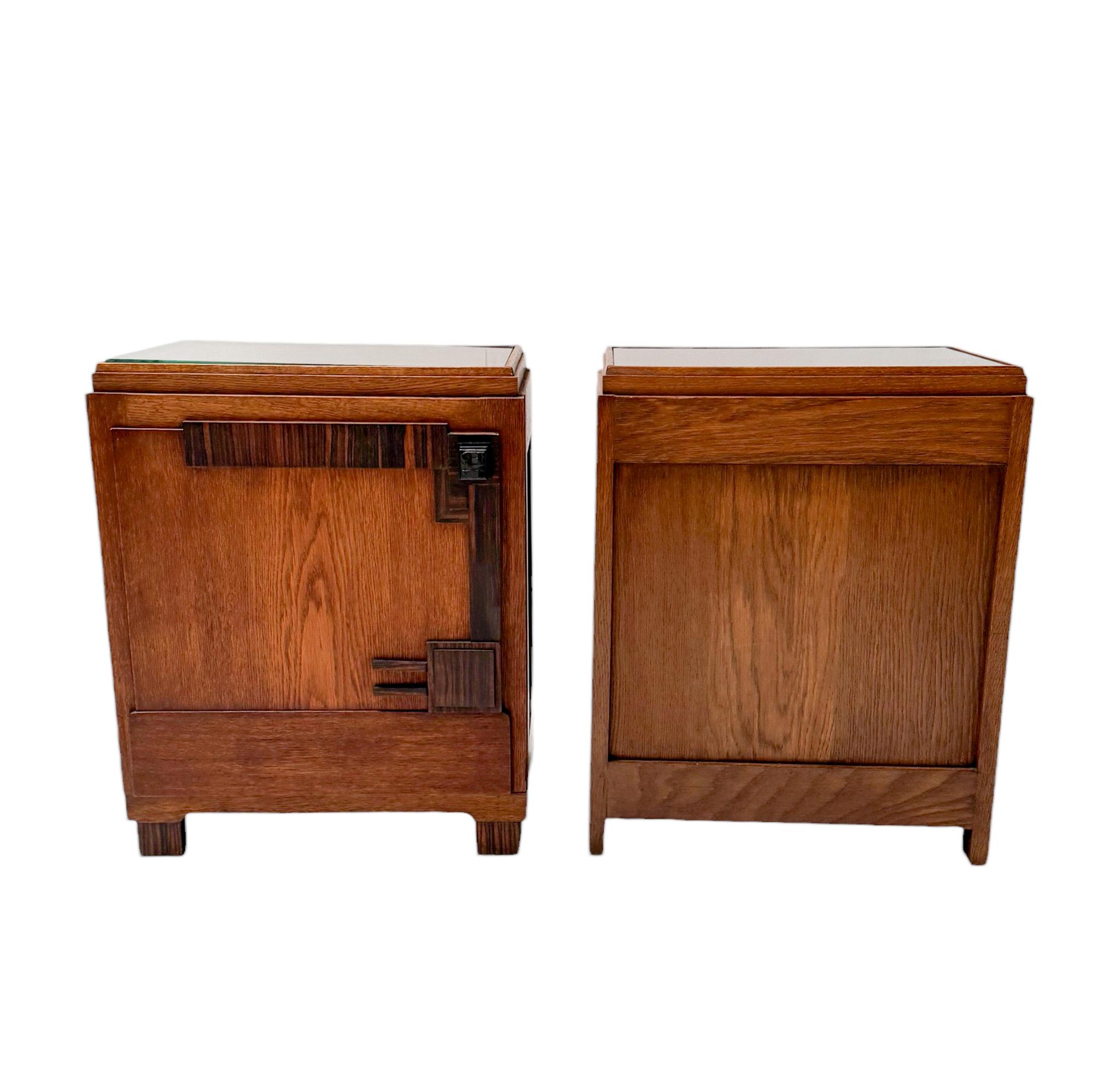 Two Art Deco Amsterdamse School Nightstands or Bedside Tables, 1920s 2