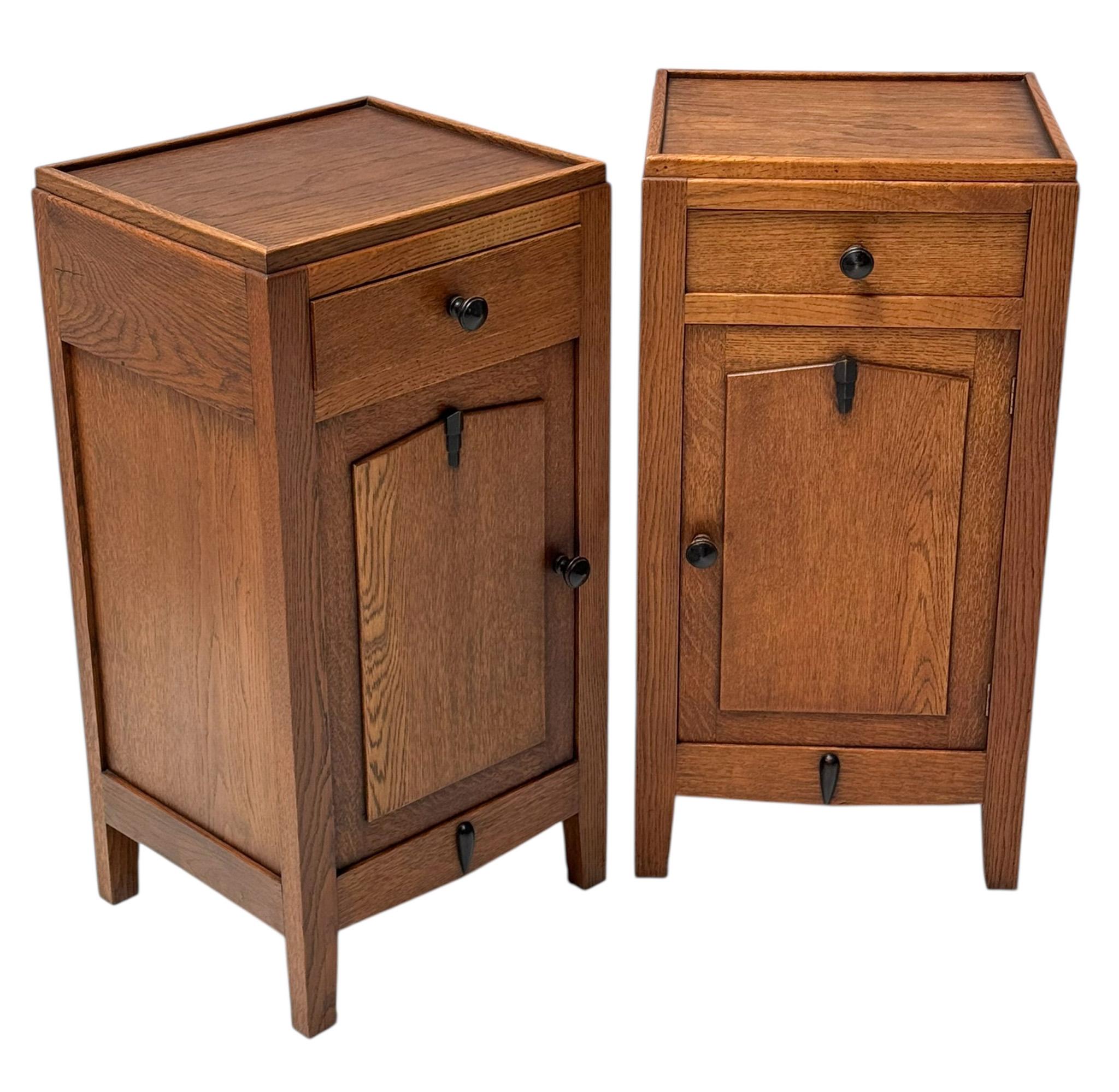 Two Art Deco Amsterdamse School Nightstands or Bedside Tables, 1920s For Sale 3