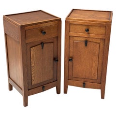 Two Art Deco Amsterdamse School Nightstands or Bedside Tables, 1920s