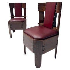 Due sedie laterali Art Deco della Scuola di Amsterdam, stile Eibink 
Snellebrand, anni 
20