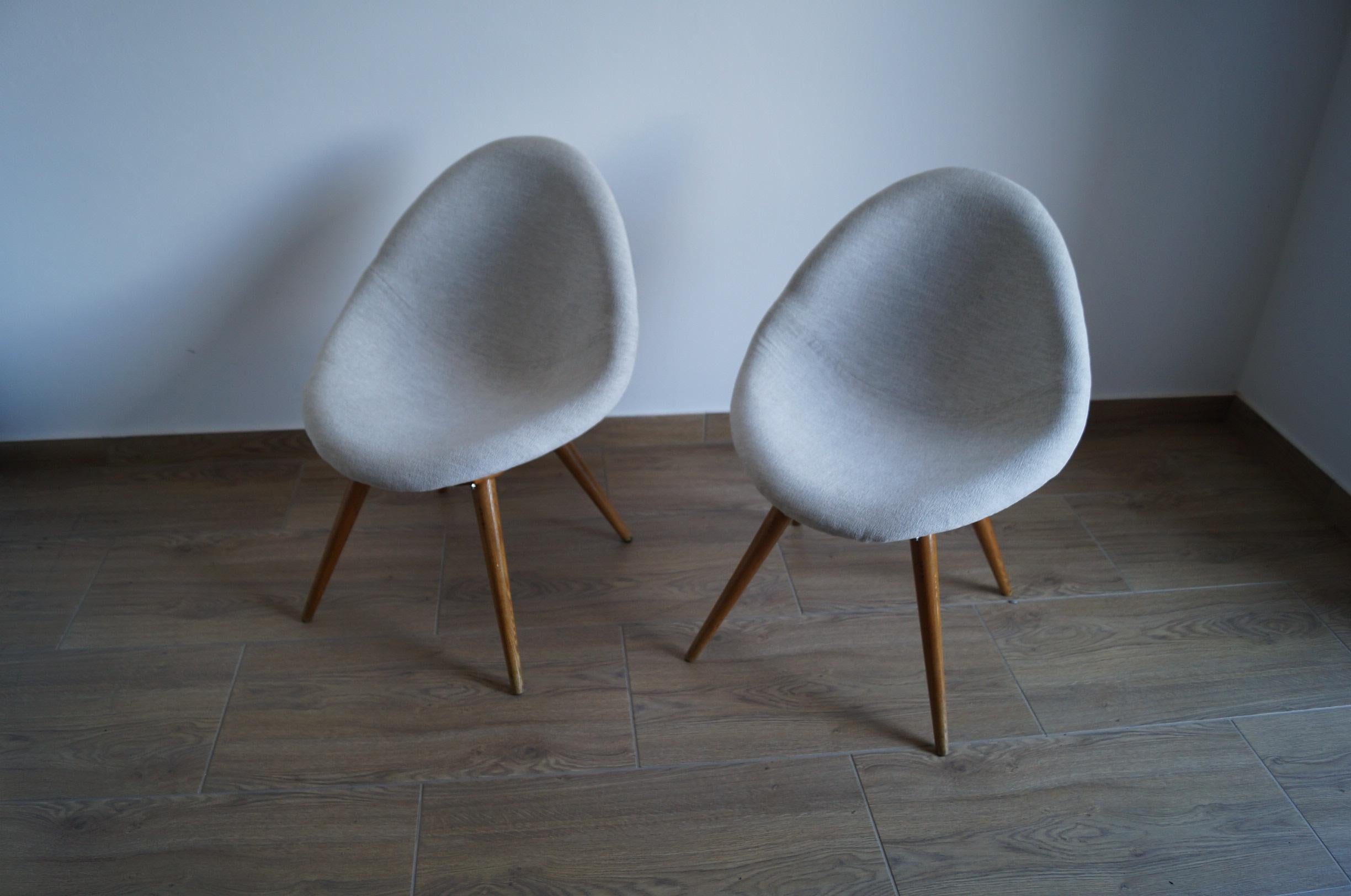 Walnut Two Art Deco Armchair Shell from 1950 For Sale