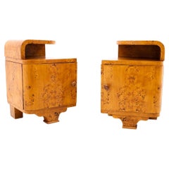Two Art Deco bedside tables, Poland, mid-20th century.