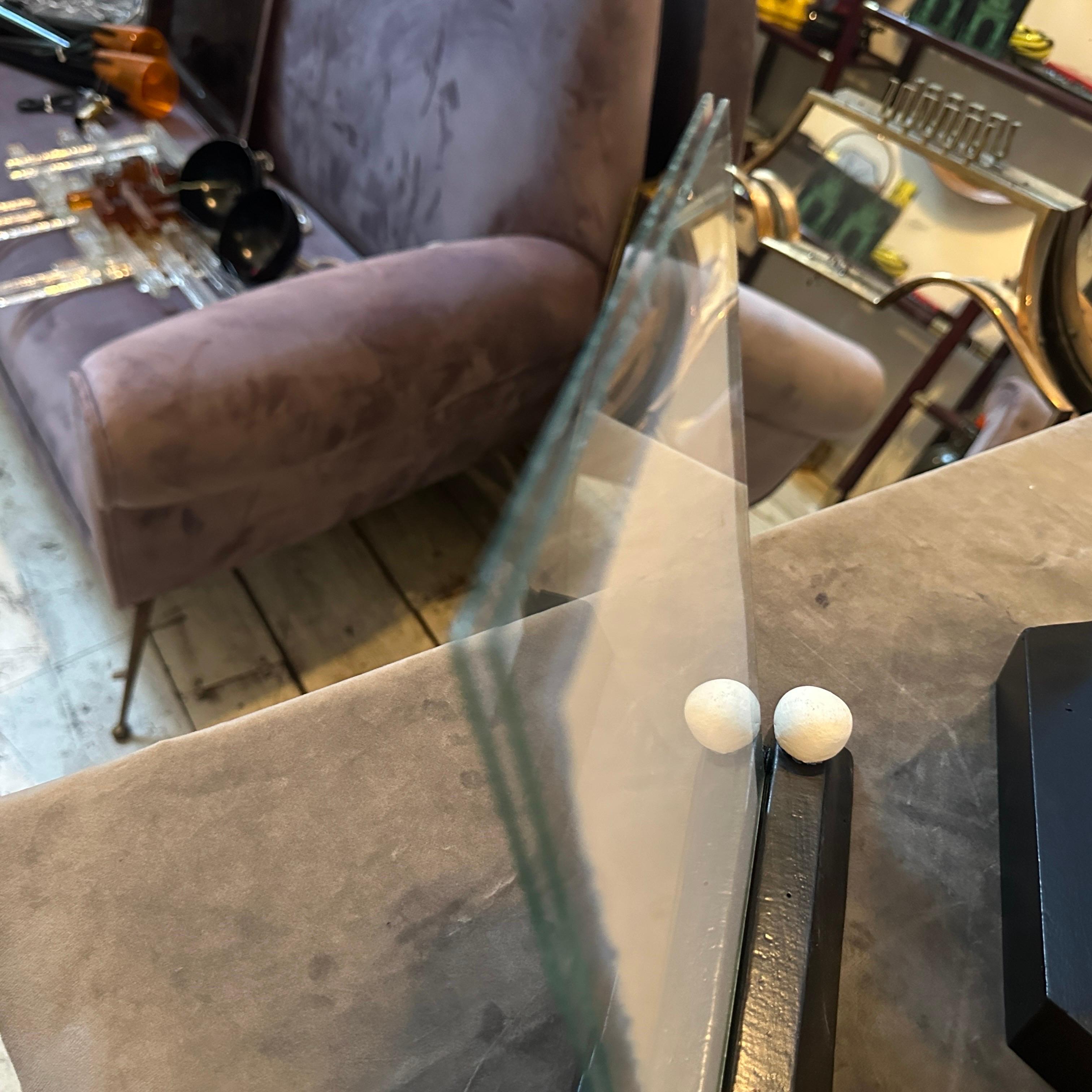 Two Art Deco Black and White Lacquered Wood and Glass French Picture Frames For Sale 8