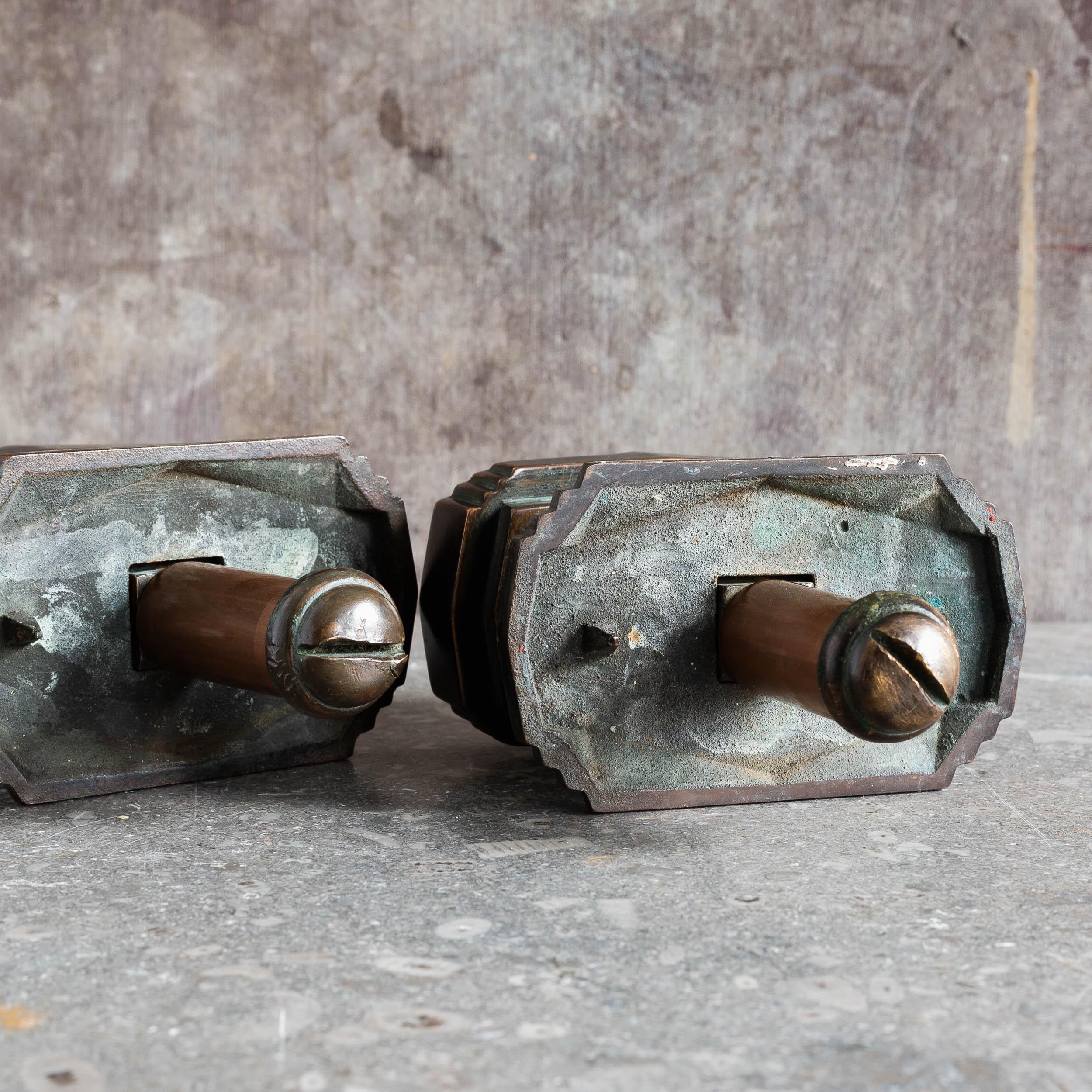 Two Art Deco Bronze Centre Pulls For Sale 5