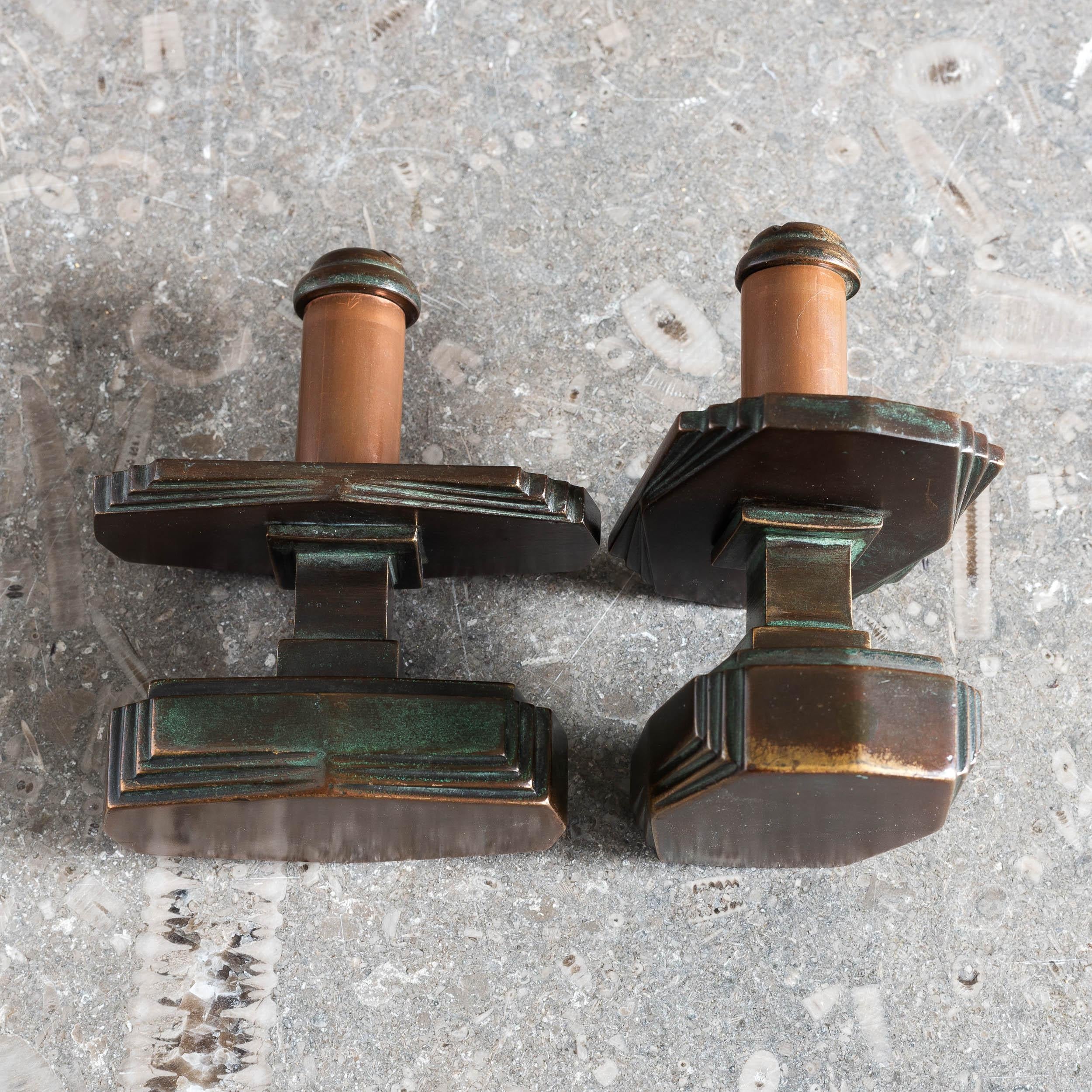 Two Art Deco Bronze Centre Pulls For Sale 3