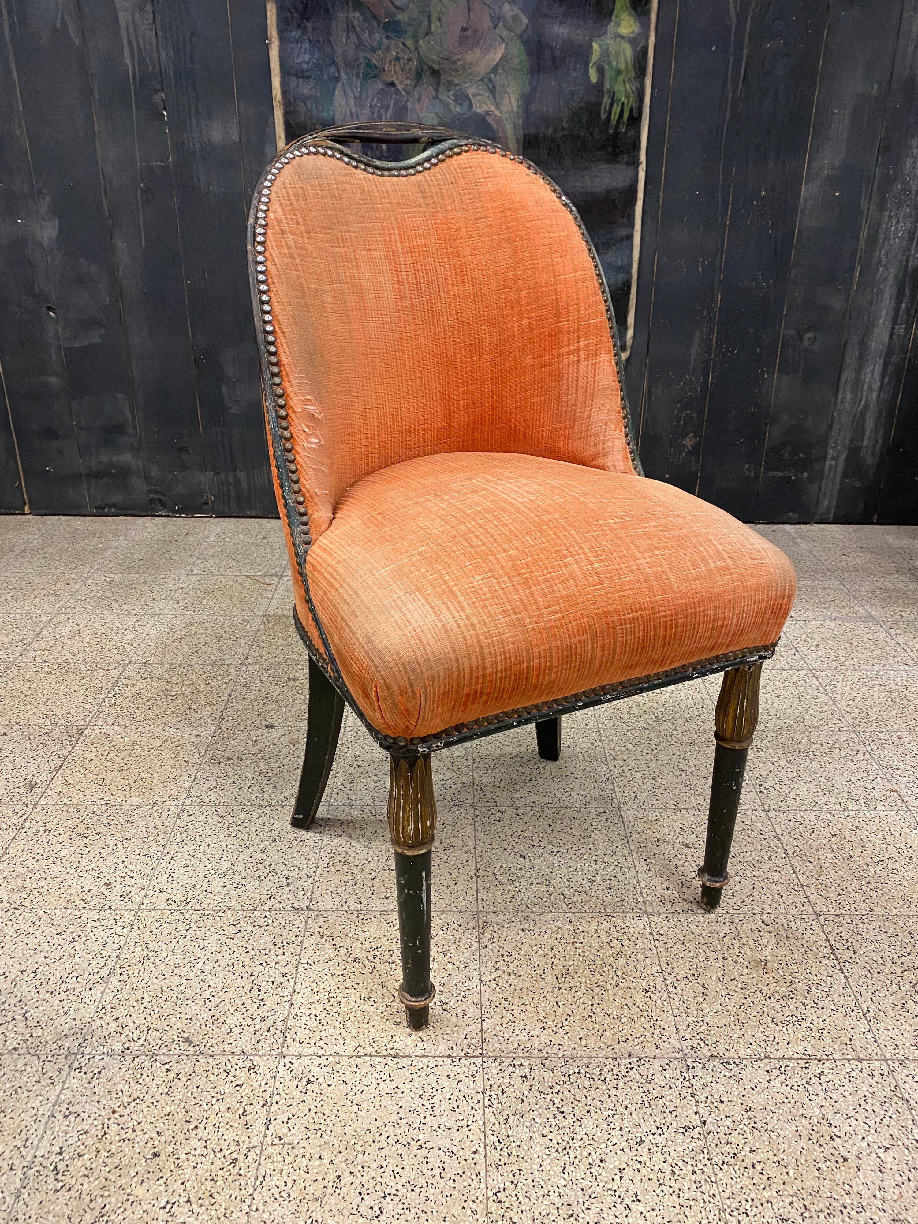 Two Art Deco Chairs in the Style of Sue et Mare in Polychrome Wood, circa 1925 For Sale 1