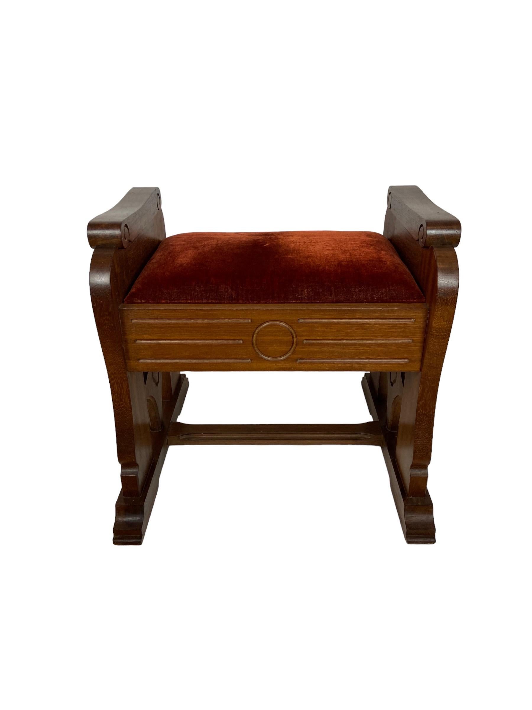 Art Deco Church Bench made of wood in The Netherlands in the 1950s.

Seat height 51 cm height 62 cm width 65 cm depth 51 cm.