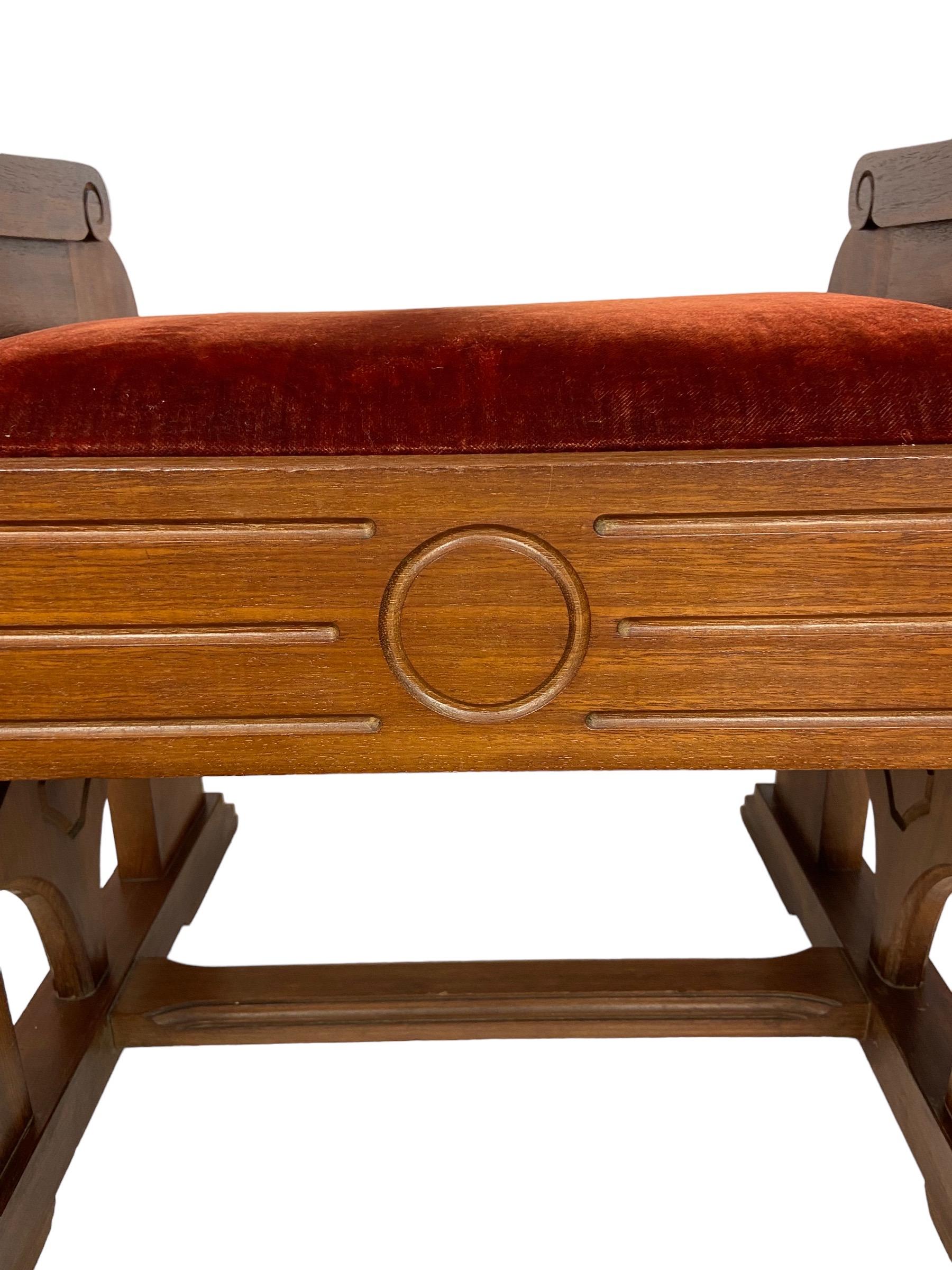 Dutch Two Art Deco Church Benches For Sale