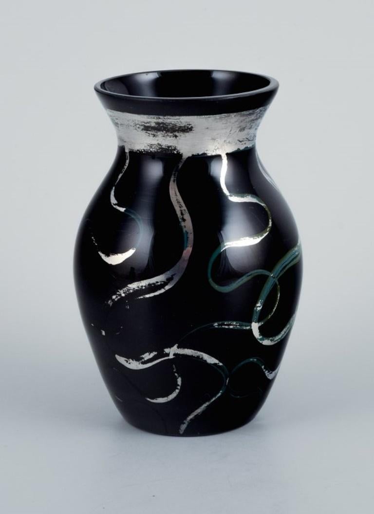 Glazed Two Art Deco Glass Vases, 1930-1940s, Germany For Sale