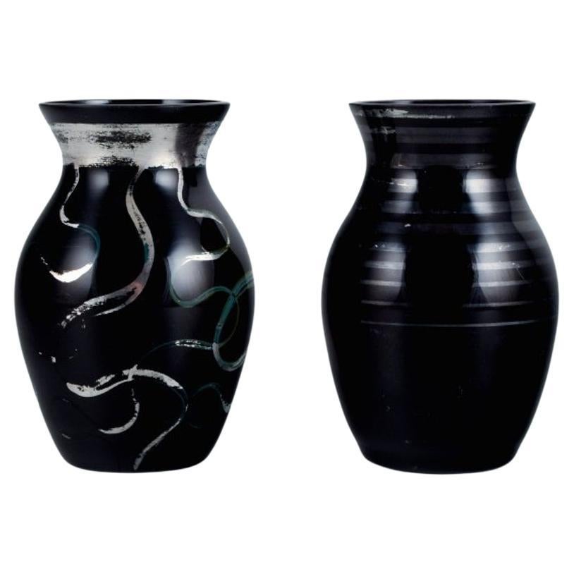 Two Art Deco Glass Vases, 1930-1940s, Germany For Sale