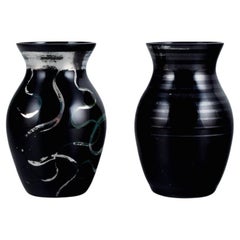 Two Art Deco Glass Vases, 1930-1940s, Germany