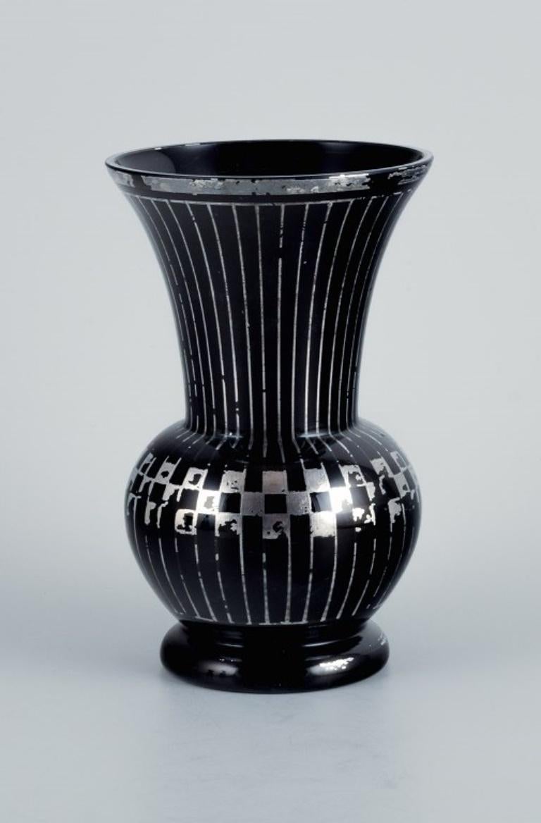 Glazed Two Art Deco Glass Vases, Germany, 1930-1940s For Sale