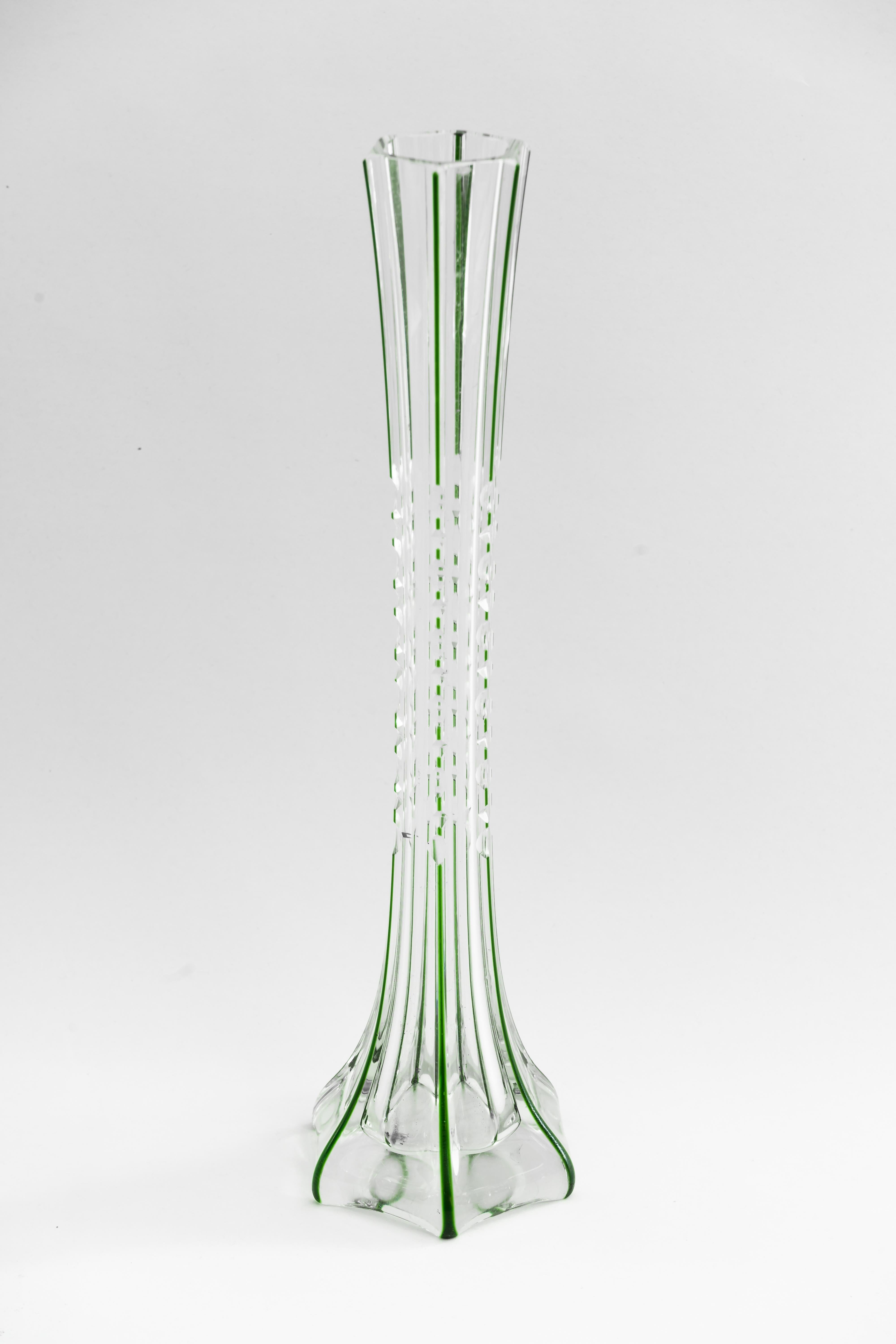 Two Art Deco Glass Vases, Vienna, circa 1920s In Good Condition For Sale In Wien, AT