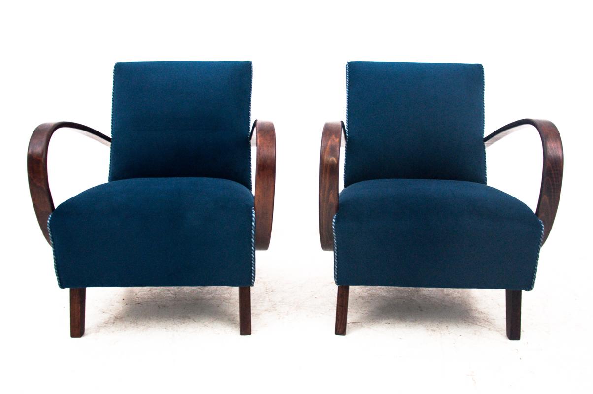Deux fauteuils Art Déco H-227, Jindrich Halabala, Tchécoslovaquie, années 1930 en vente 4