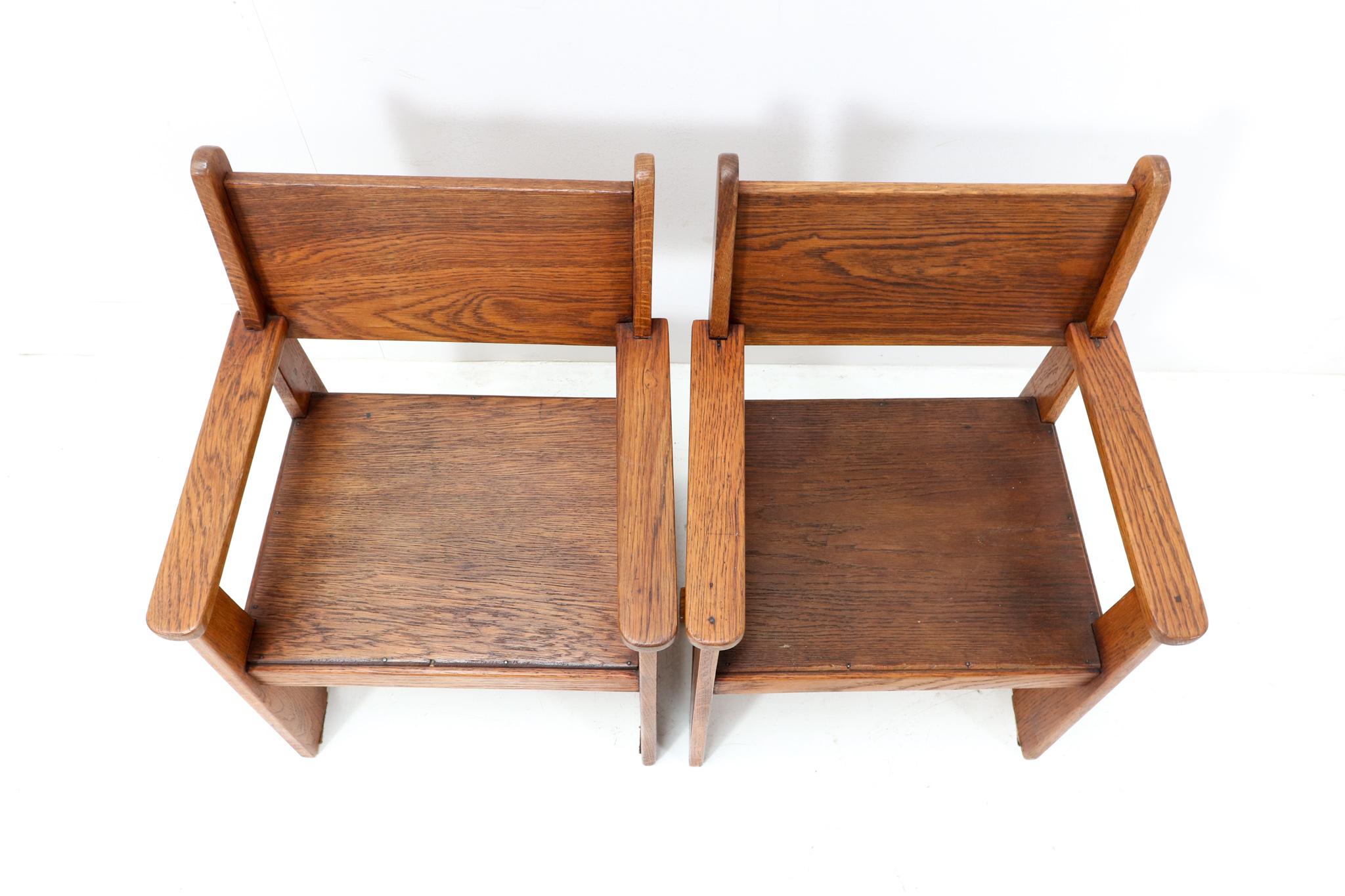 Deux fauteuils pour enfants Art Déco Modernist de Jan Wils pour Eik en Linden, 1918 en vente 3