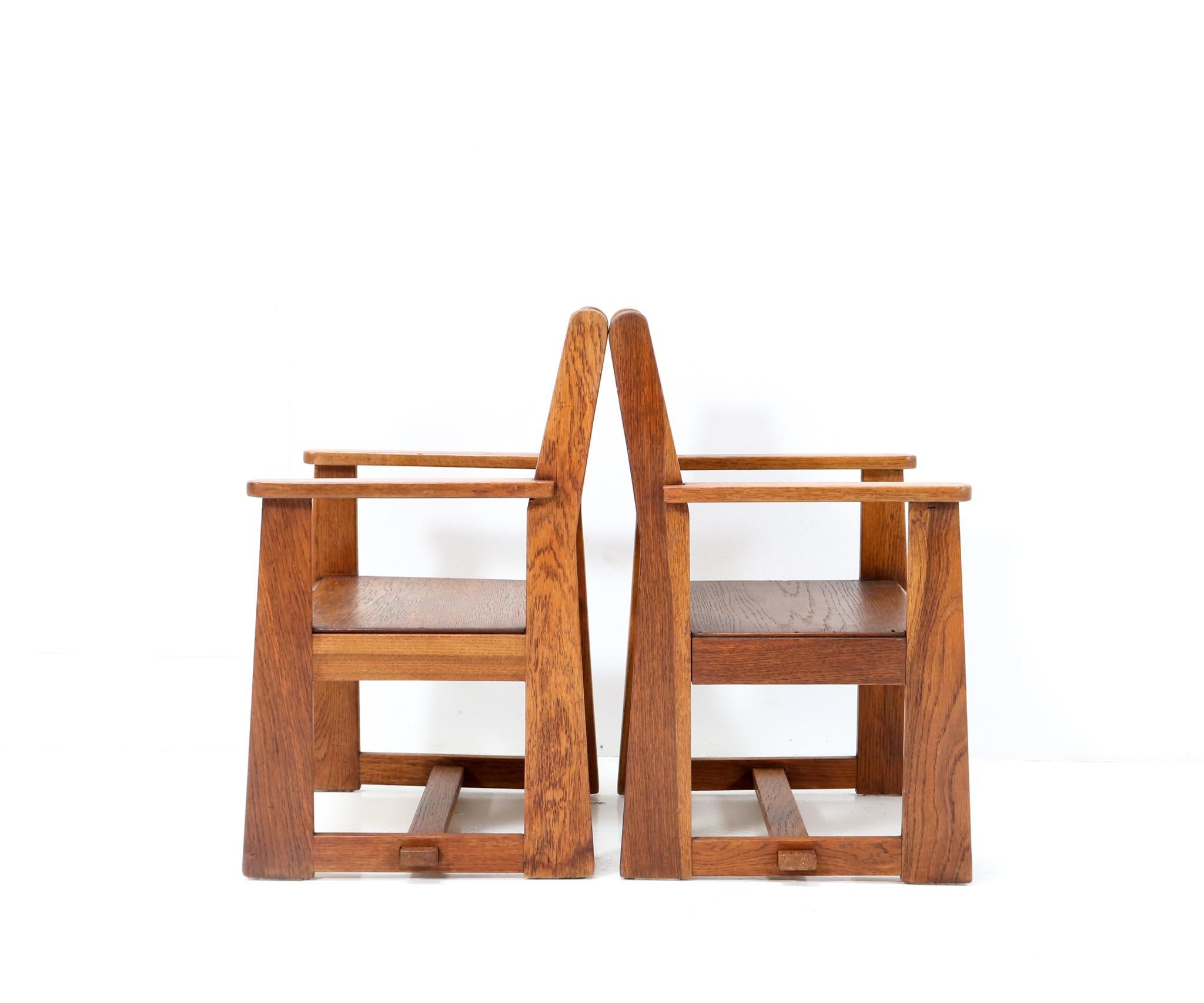 Deux fauteuils pour enfants Art Déco Modernist de Jan Wils pour Eik en Linden, 1918 en vente 4