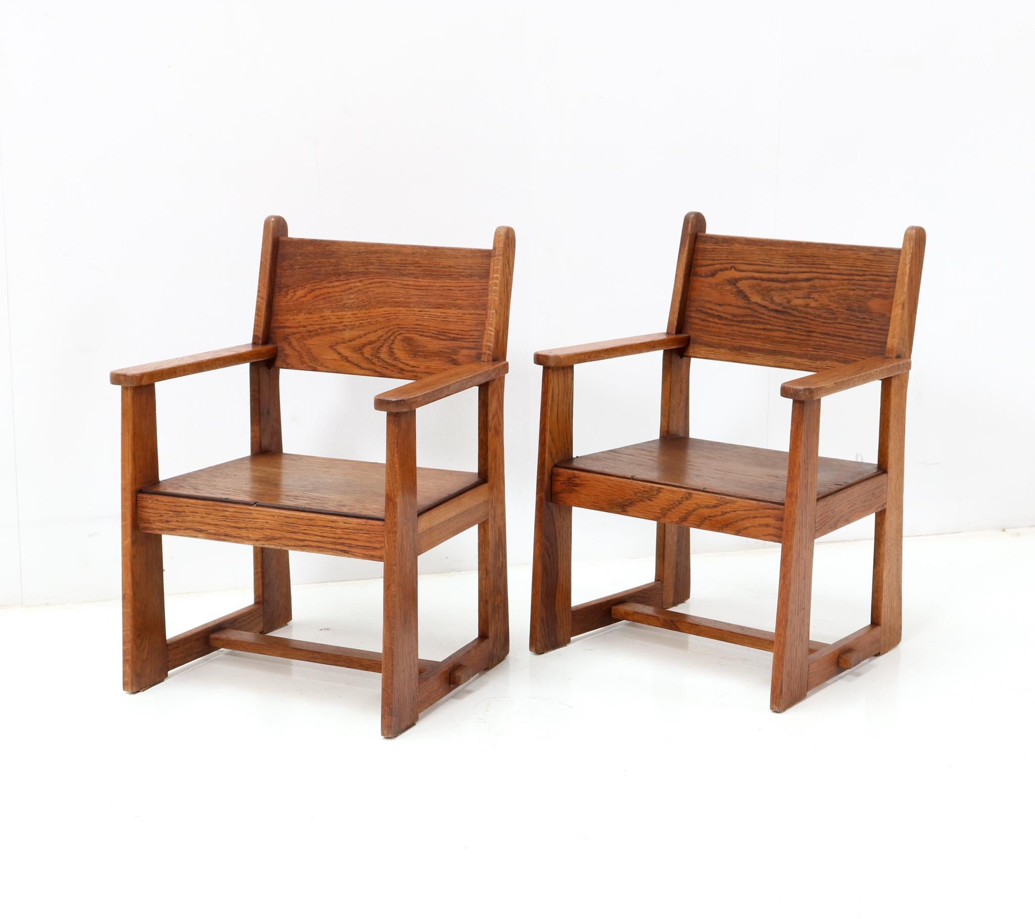 Deux fauteuils pour enfants Art Déco Modernist de Jan Wils pour Eik en Linden, 1918 en vente 2
