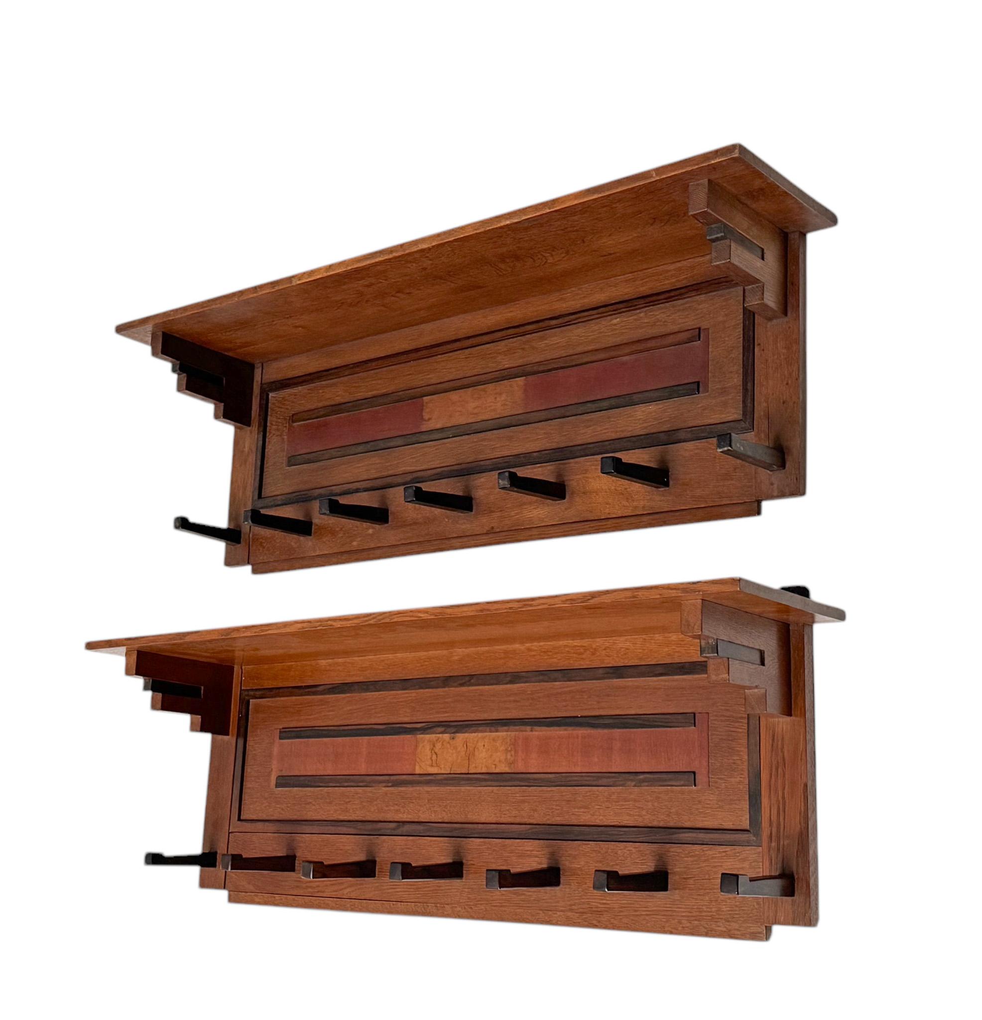 Dos percheros modernistas art déco de P.E.L. Izeren para De Genneper Molen Holandés en venta