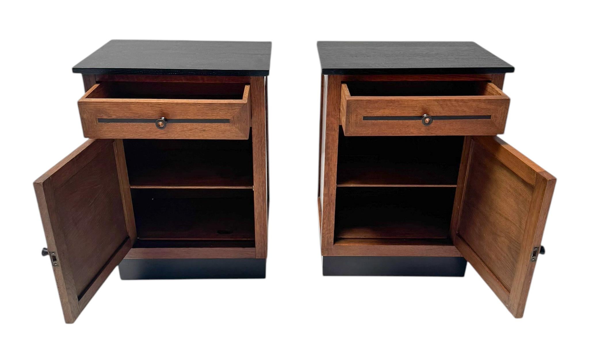 Two Art Deco Modernist Nightstands or Bedside Tables, 1920s For Sale 6