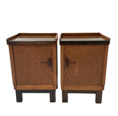 Two Art Deco Modernist Nightstands or Bedside Tables, 1920s