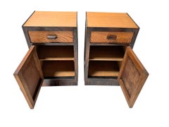 Two Art Deco Modernist Nightstands or Bedside Tables, 1920s