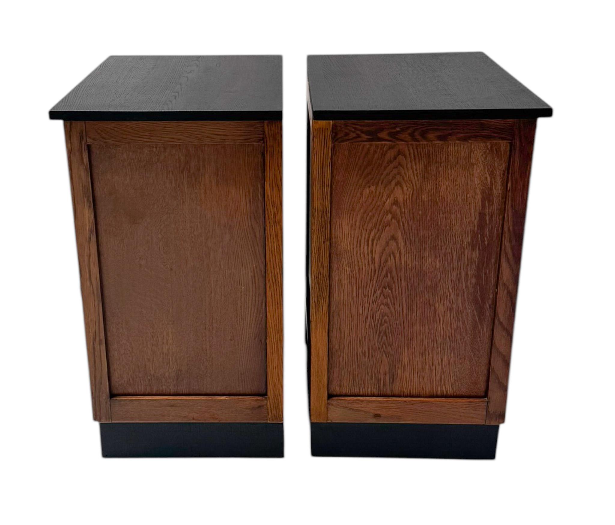Early 20th Century Two Art Deco Modernist Nightstands or Bedside Tables, 1920s For Sale