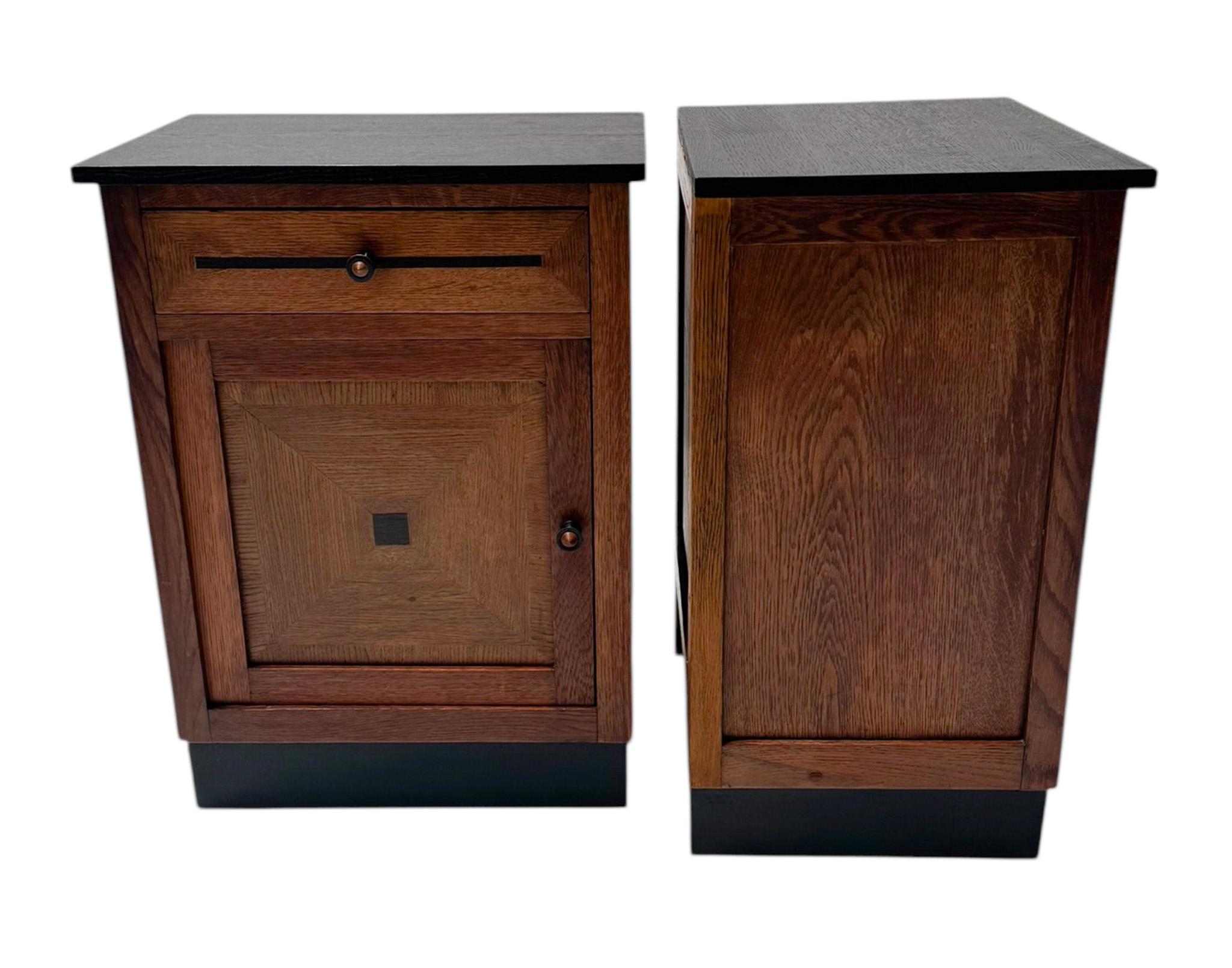 Two Art Deco Modernist Nightstands or Bedside Tables, 1920s For Sale 3