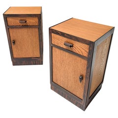 Two Art Deco Modernist Nightstands or Bedside Tables, 1920s