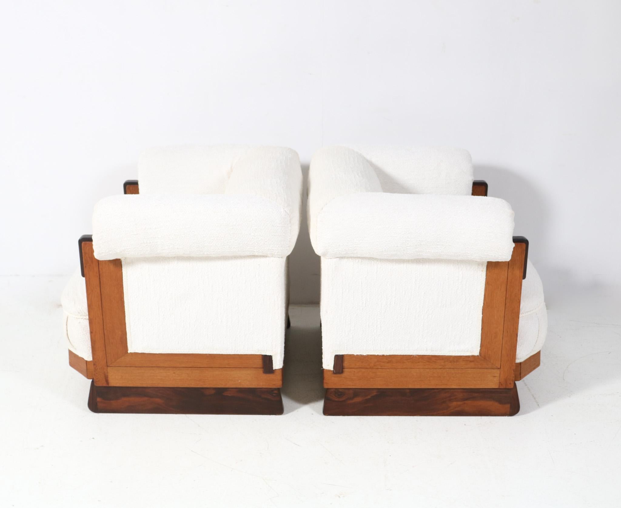 Two Art Deco Modernist Oak Lounge Chairs in Bouclé by Anton Lucas Leiden, 1920s For Sale 2