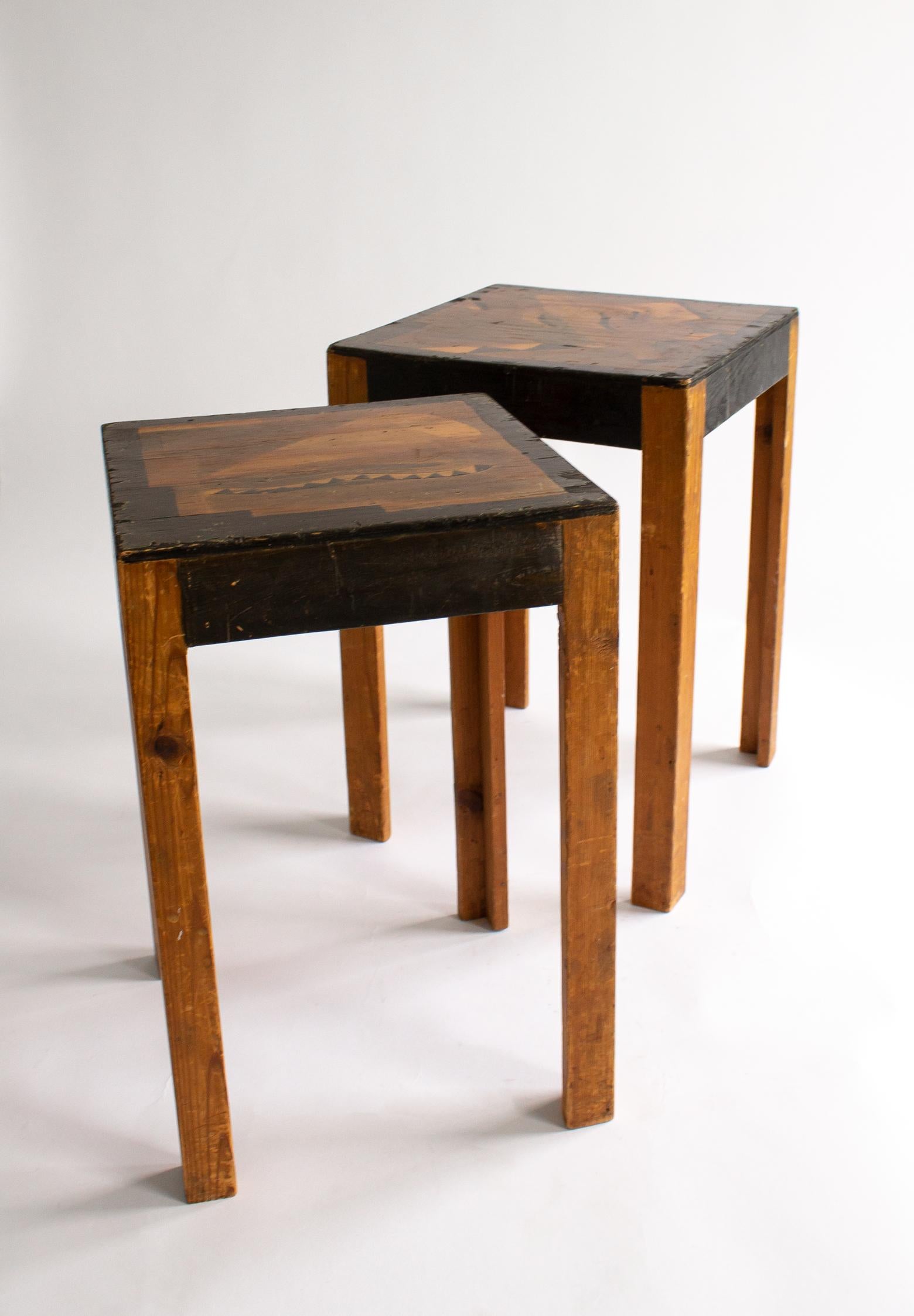 Fir Two Art Deco Nesting Tables Made of Unknown Swedish Artist in 1930s-1940s For Sale