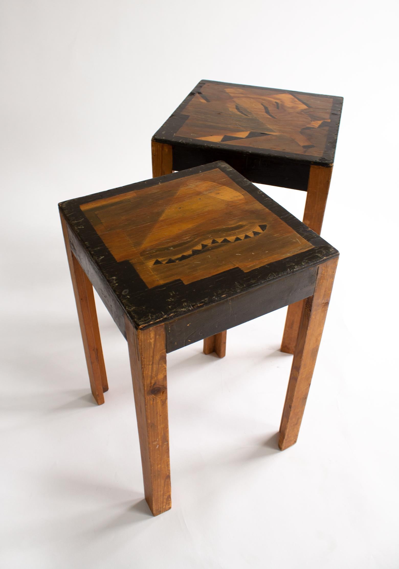 Two Art Deco Nesting Tables Made of Unknown Swedish Artist in 1930s-1940s For Sale 1