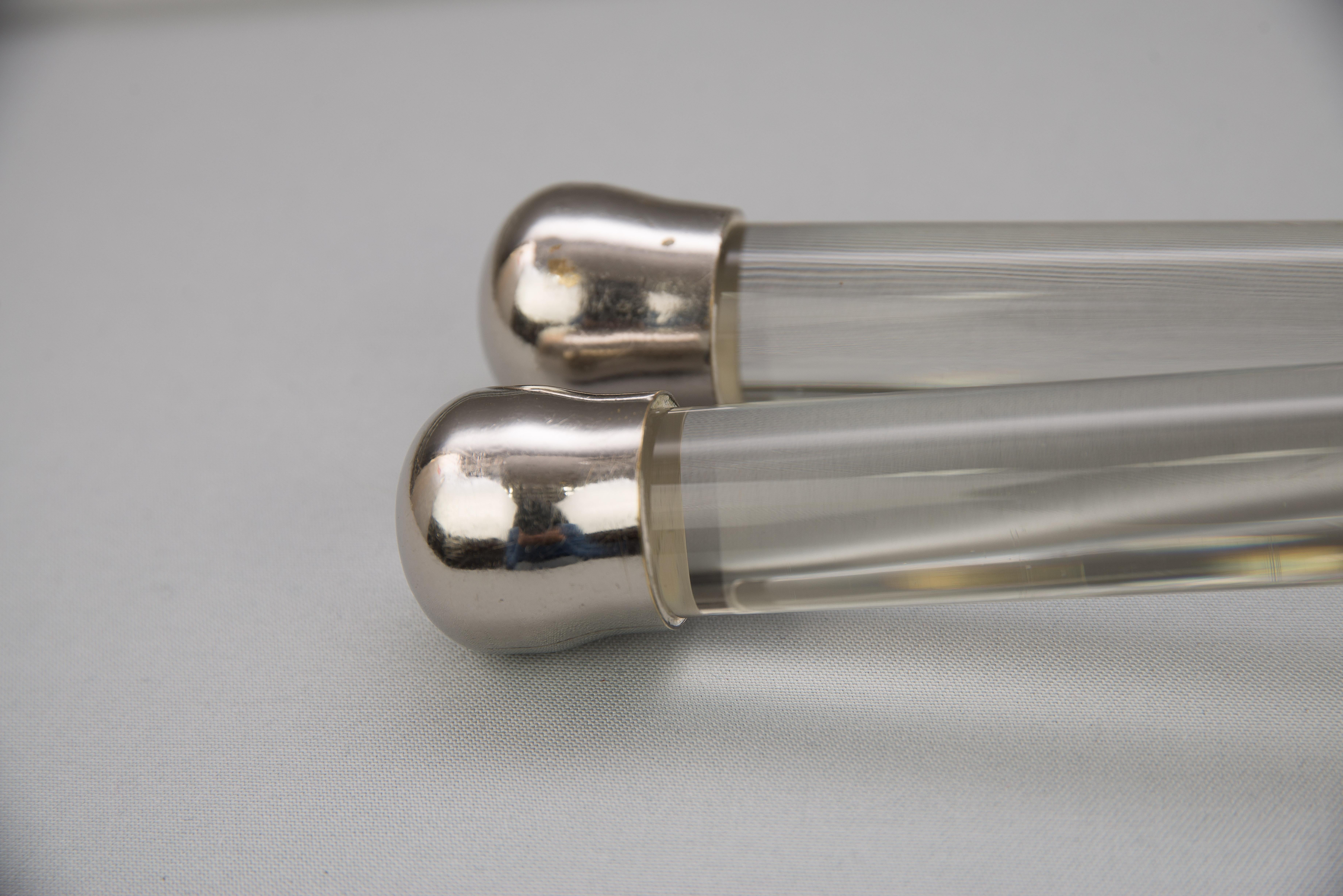 Two Art Deco Nickel-Plated Towel Holder, circa 1920s In Good Condition In Wien, AT