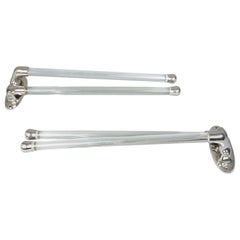 Two Art Deco Nickel-Plated Towel Holder, circa 1920s